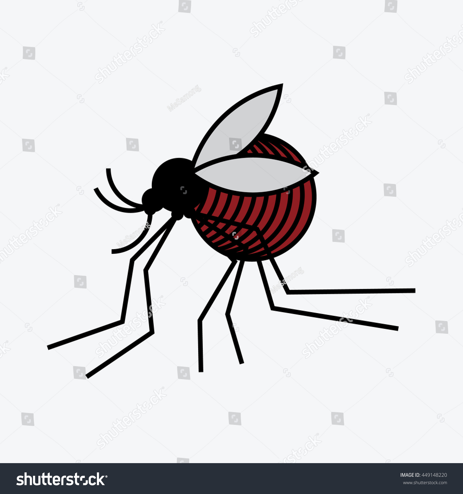 Fat Mosquito Linear Style Stock Vector (royalty Free) 449148220 