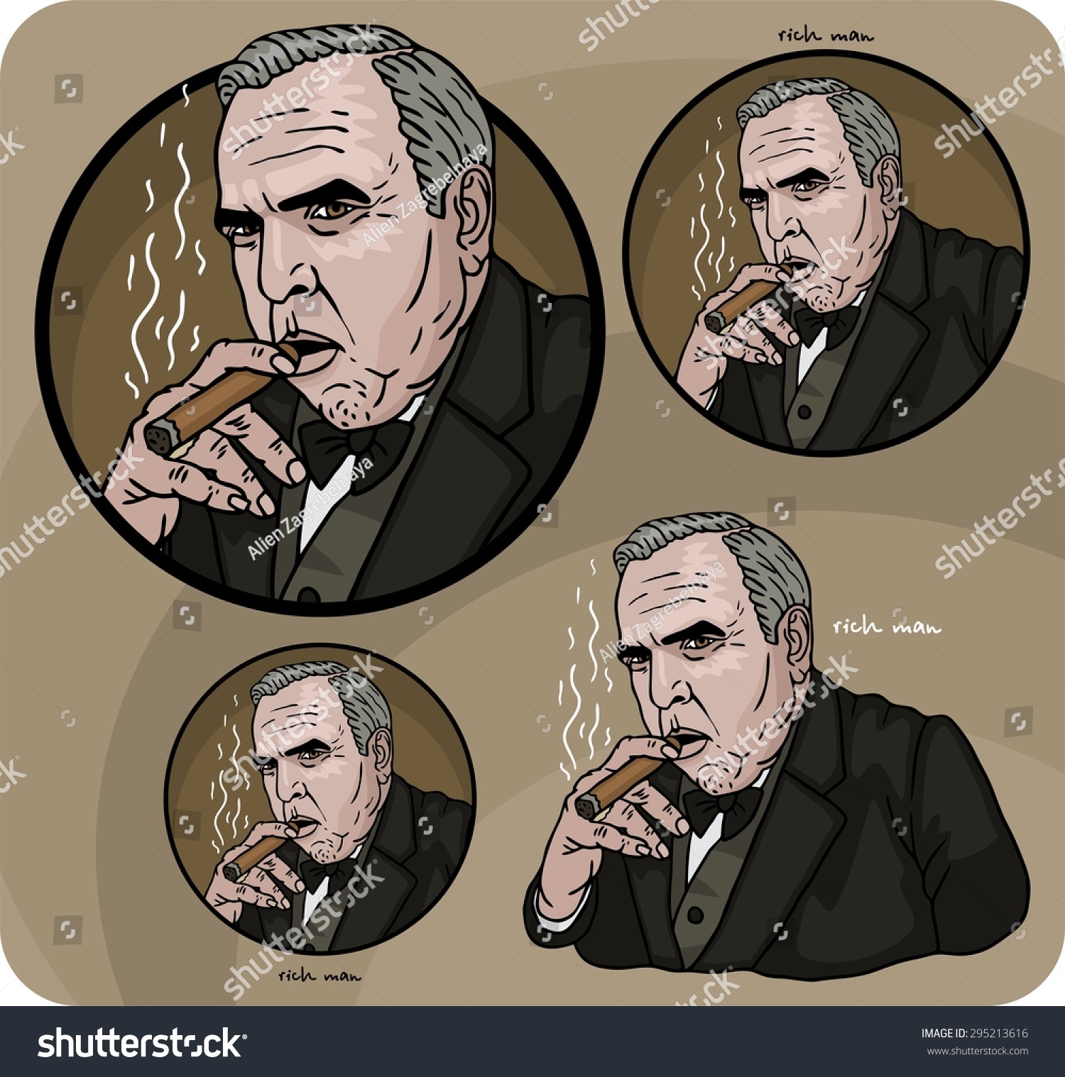 Fat Rich Man Set Stock Vector (Royalty Free) 295213616