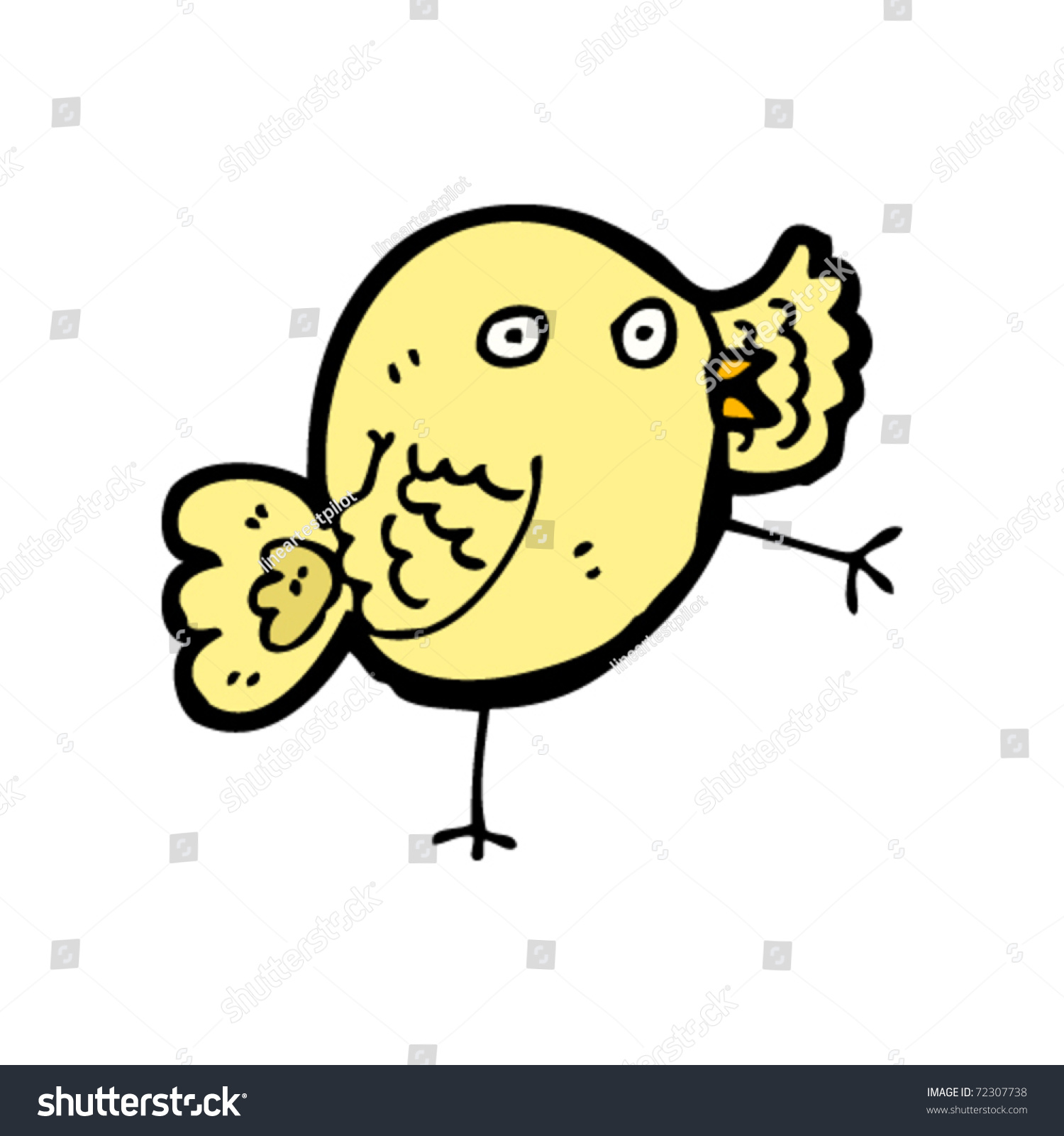 Fat Round Bird Waving Cartoon Stock Vector 72307738 - Shutterstock