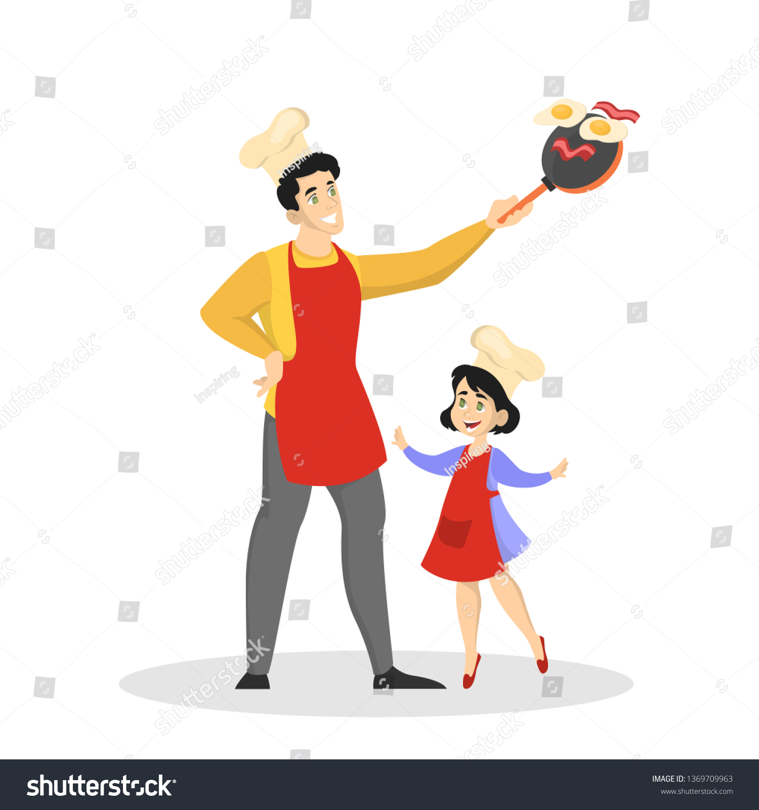 daddy and daughter cooking aprons