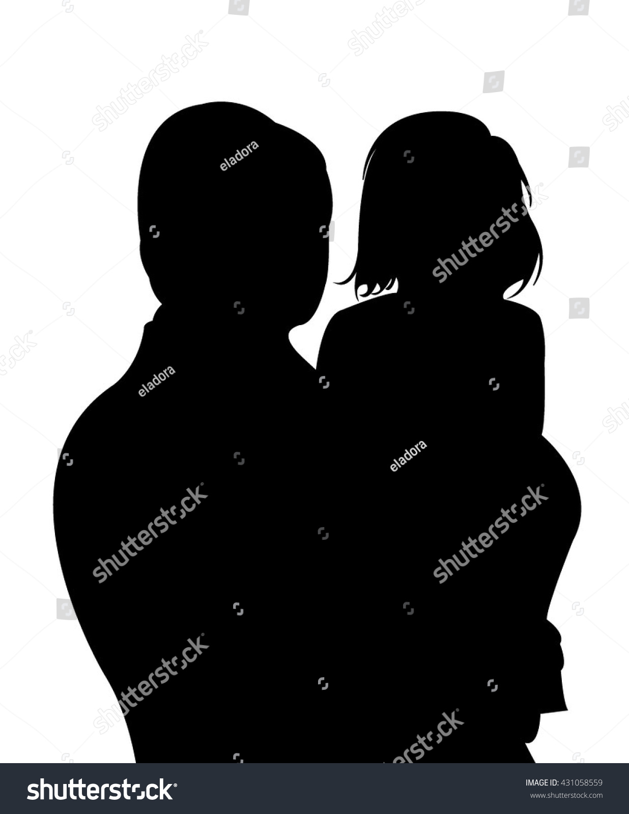 Download Father Daughter Together Silhouette Vector Stock Vector ...