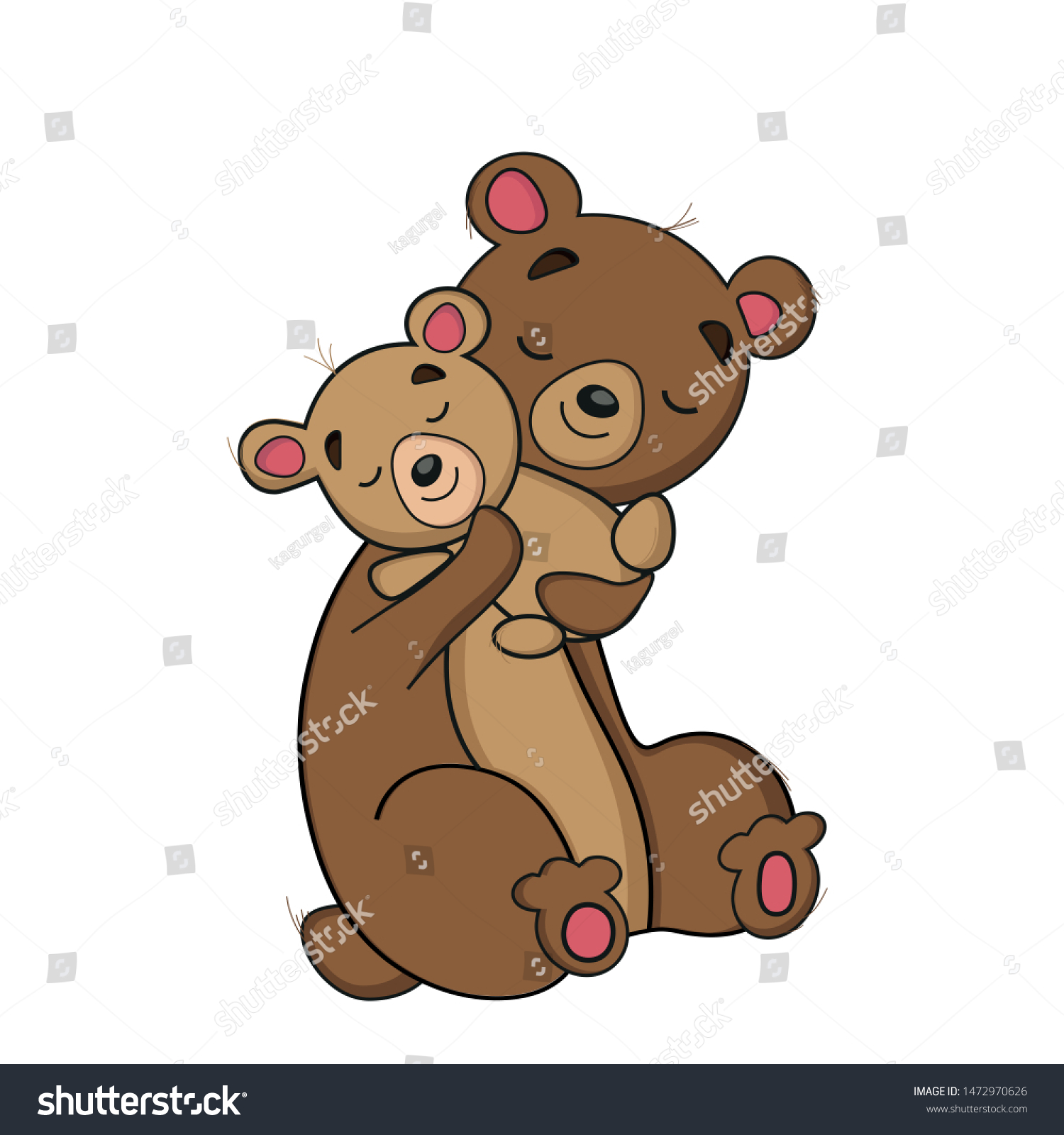 Father Son Bears Fathers Day Illustration Stock Vector (Royalty Free ...