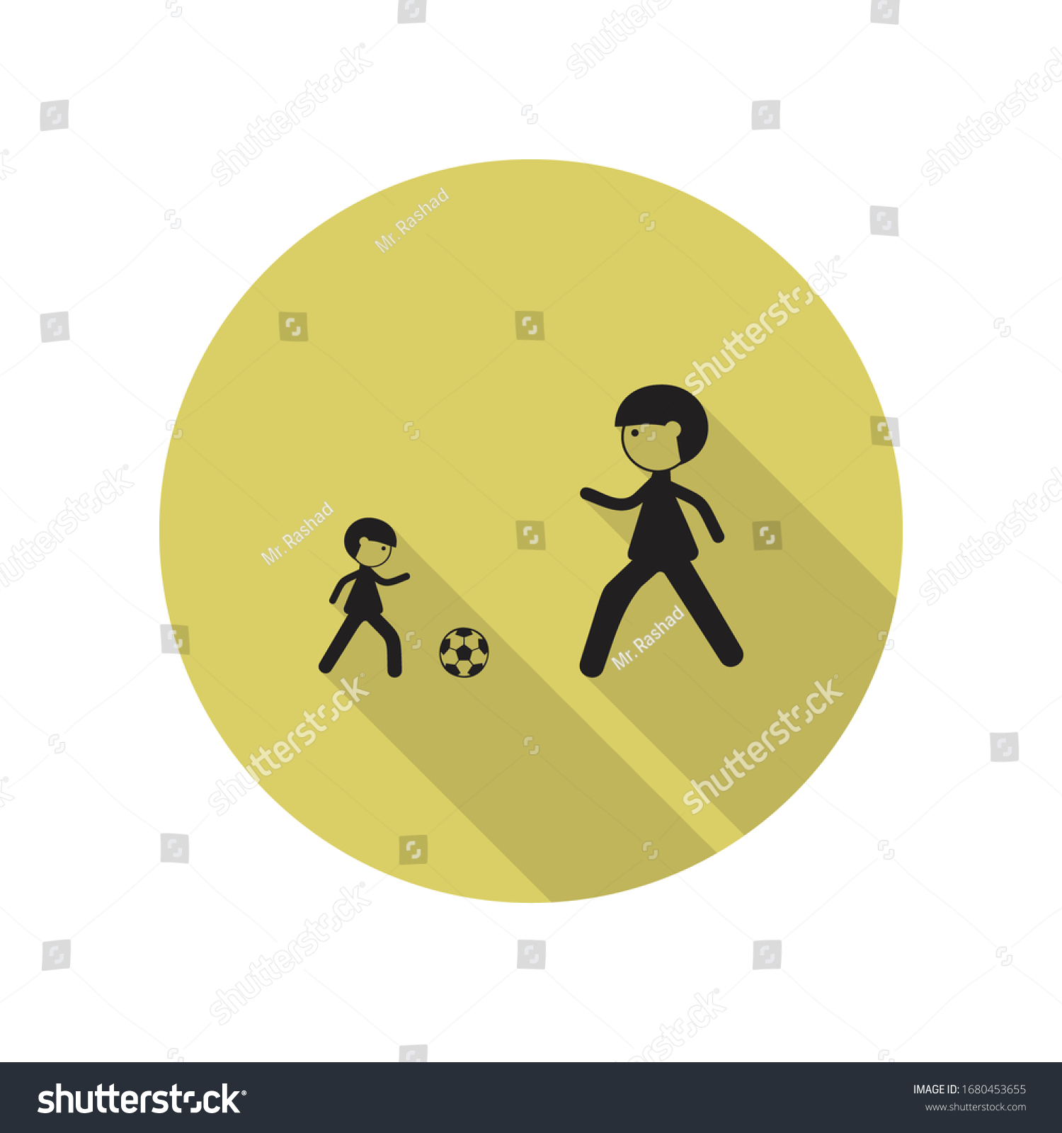 Father Son Game Long Shadow Icon Stock Vector Royalty Free