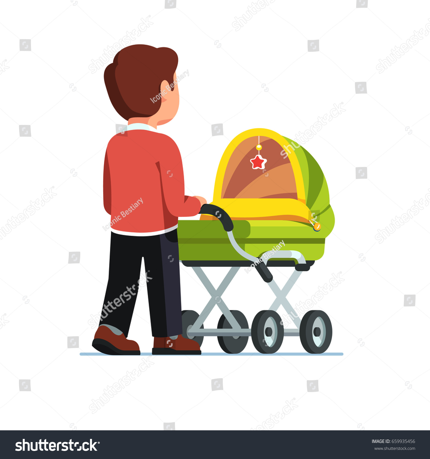 childcare vector stroller
