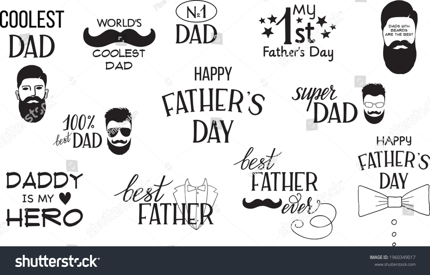 SVG of Father's Day Vector Set, Father's day quote sticker bundle, Dad sayings svg