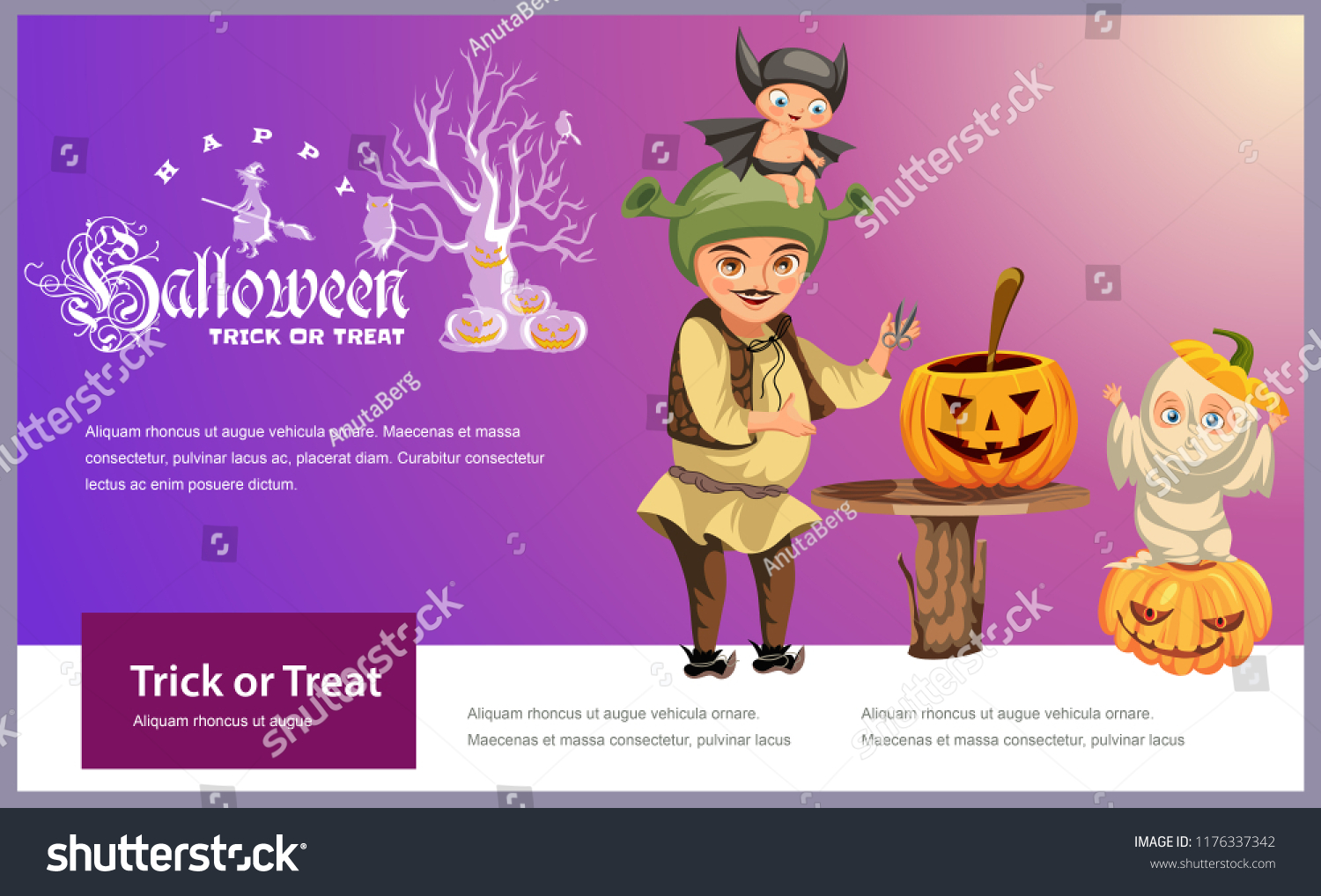 SVG of Father with kids carving Hallows pumpkin poster svg