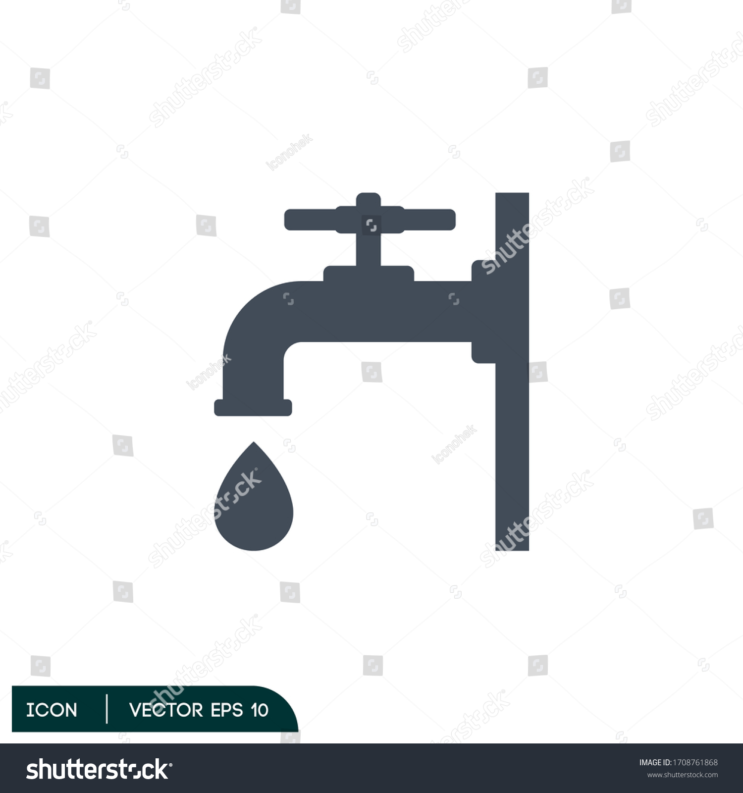 Faucet Icon Vector Logo Template Eps Stock Vector (Royalty Free