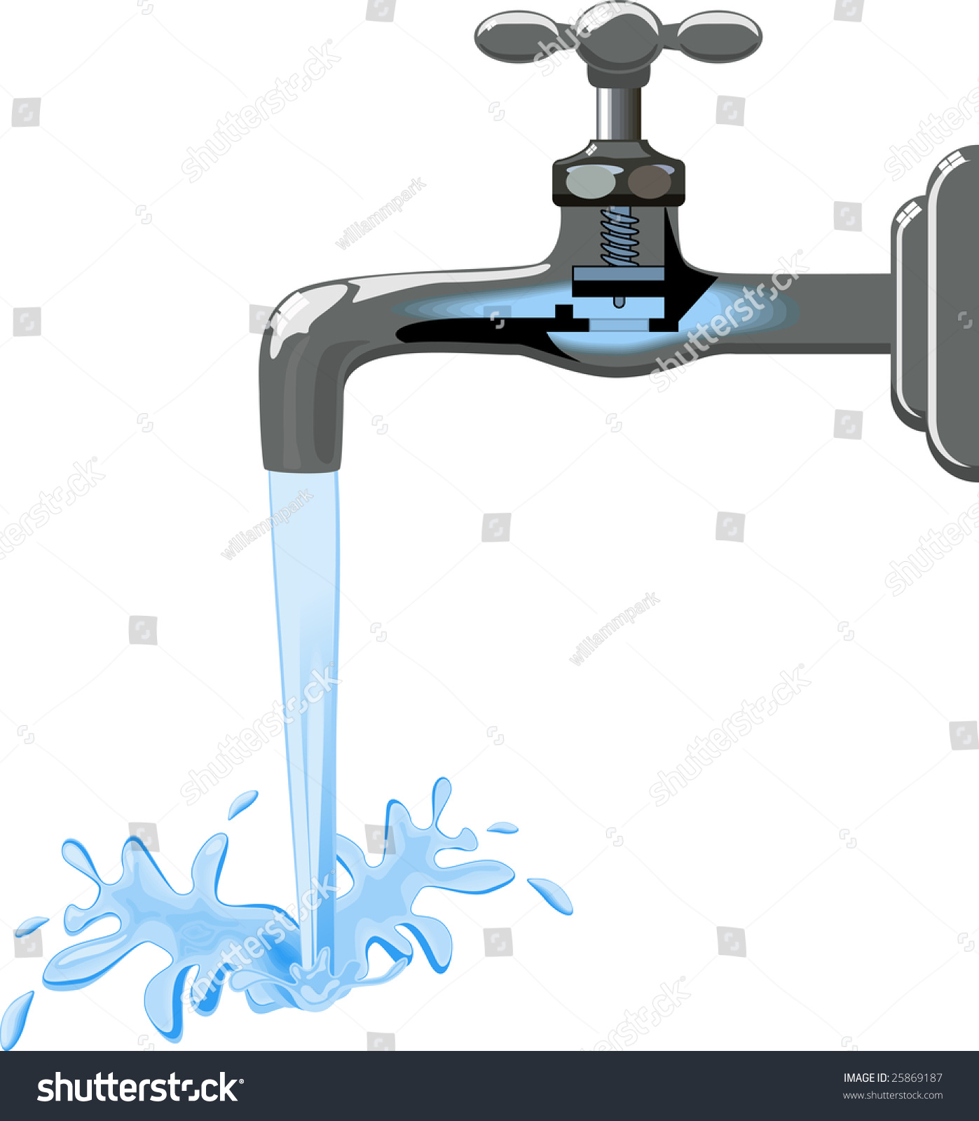 stock vector faucet tap water sink plumbing 25869187