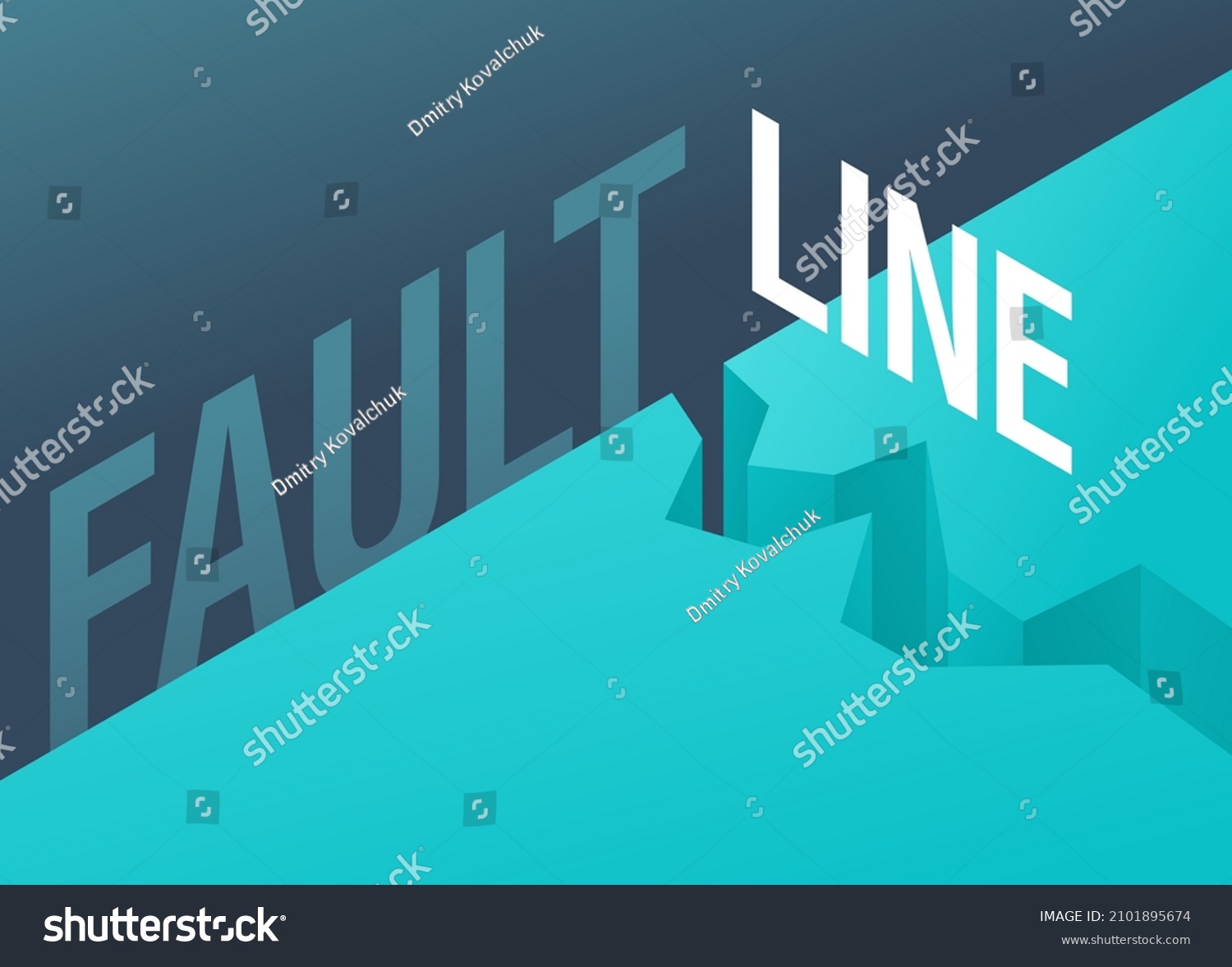 fault-line-geological-psychological-term-dividing-stock-vector-royalty