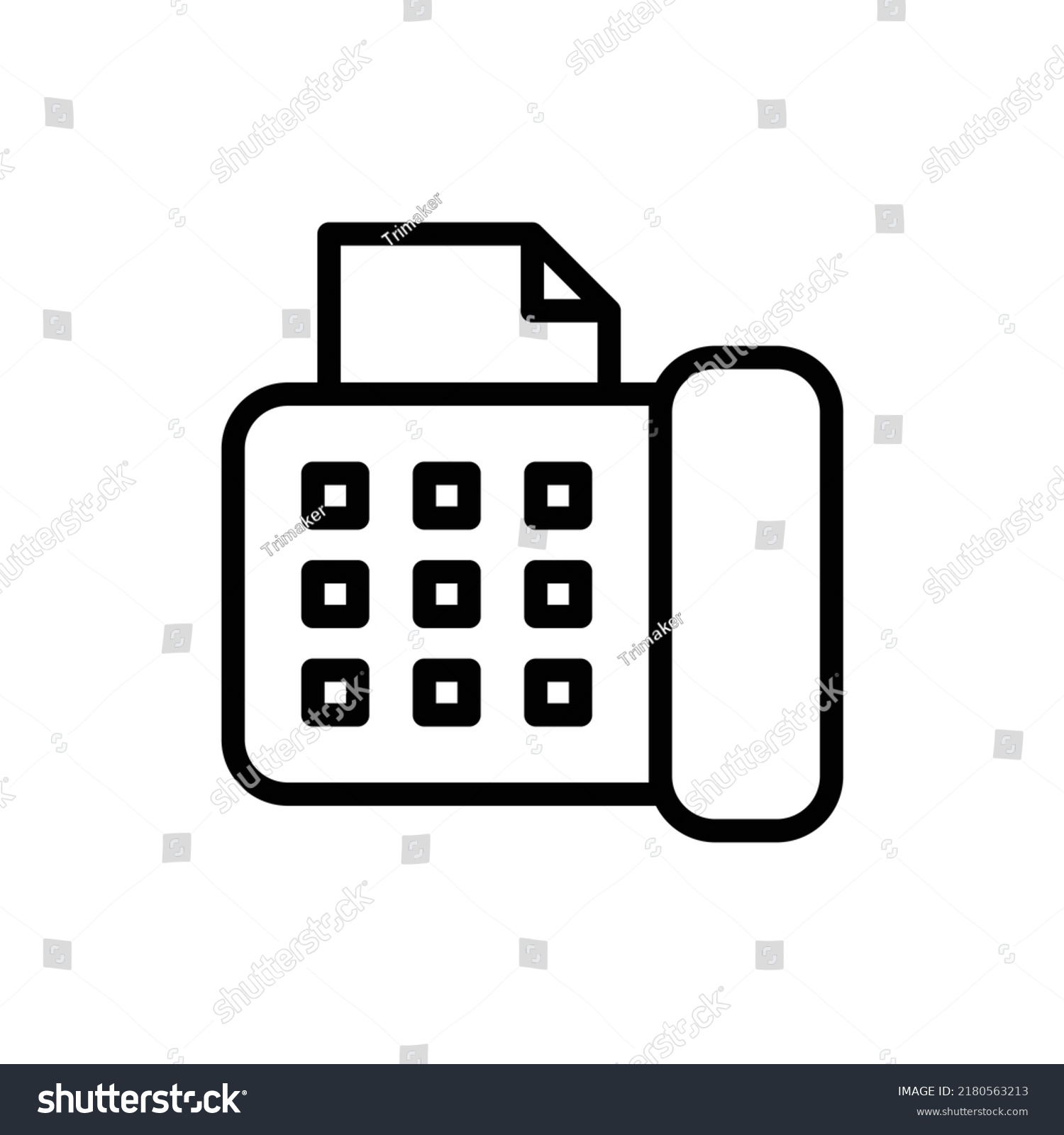recommend clip art: Fax Icon. Line Art Style Design Isolated On White Background