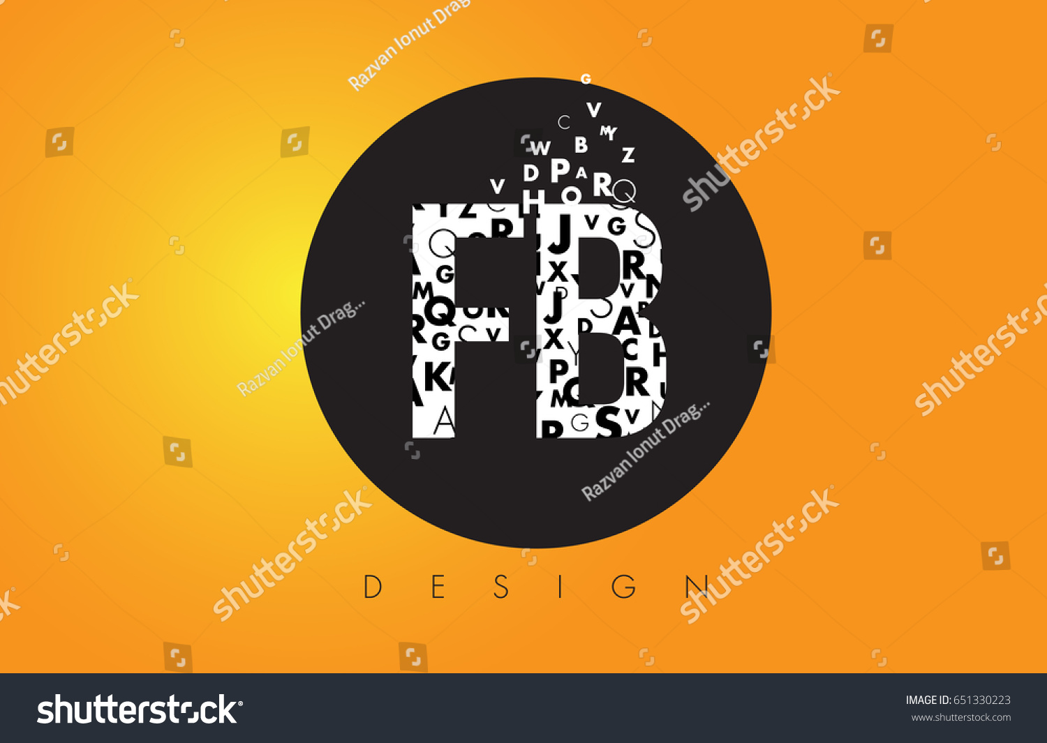 Fb F B Logo Design Made Stock Vector Royalty Free