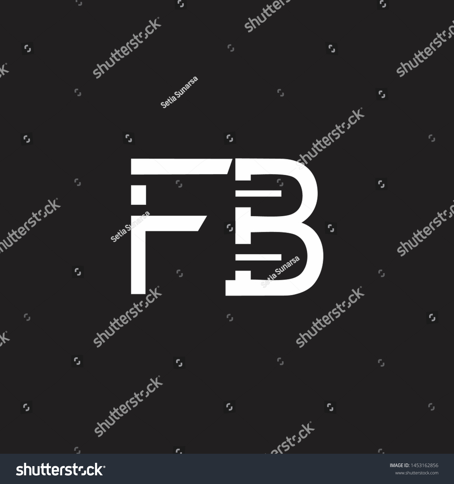 Fb Intial Logo Capital Letters Black Stock Vector Royalty Free