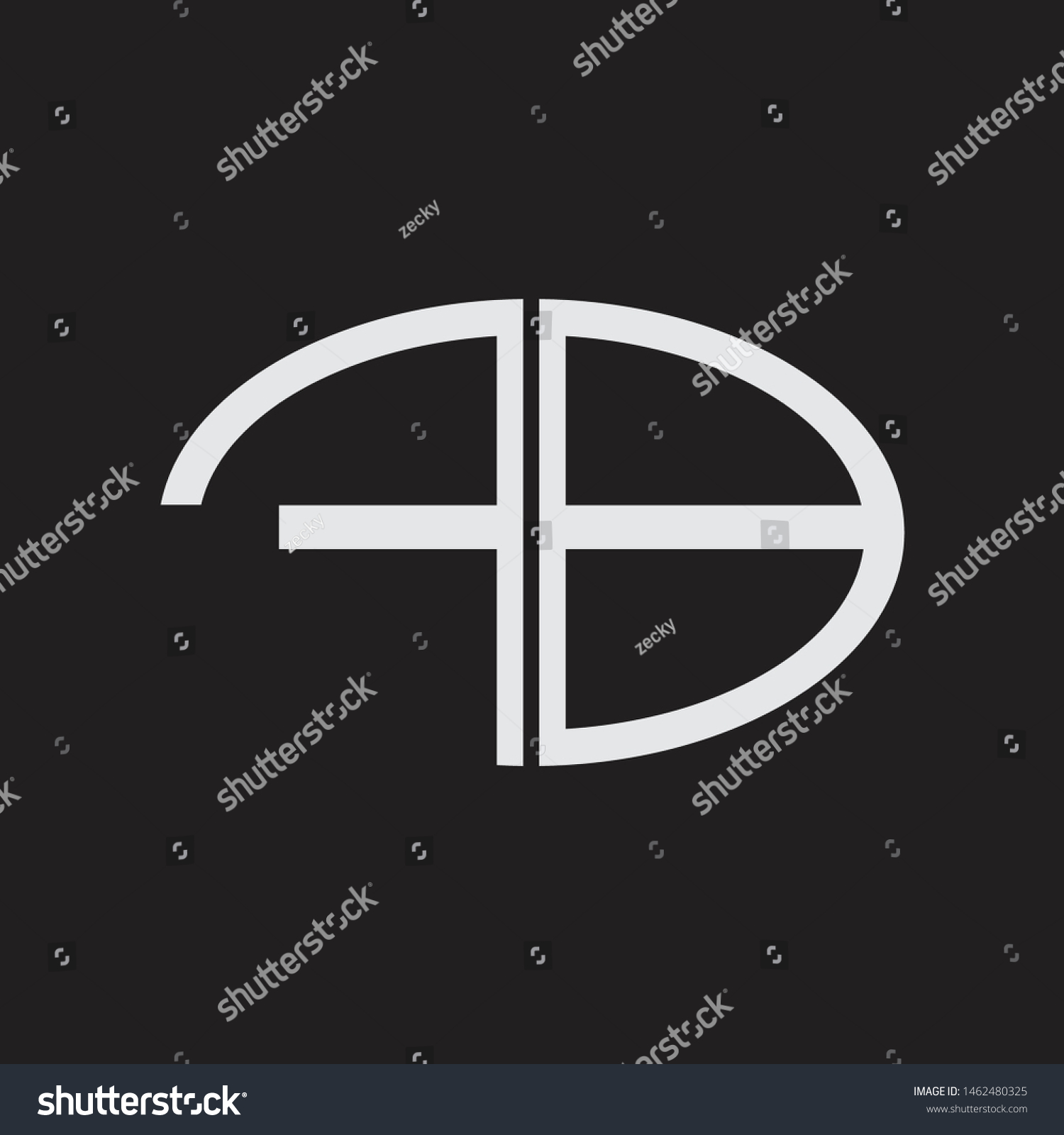 Fb Logo Letter Oval Monogram Design Stock Vector Royalty Free