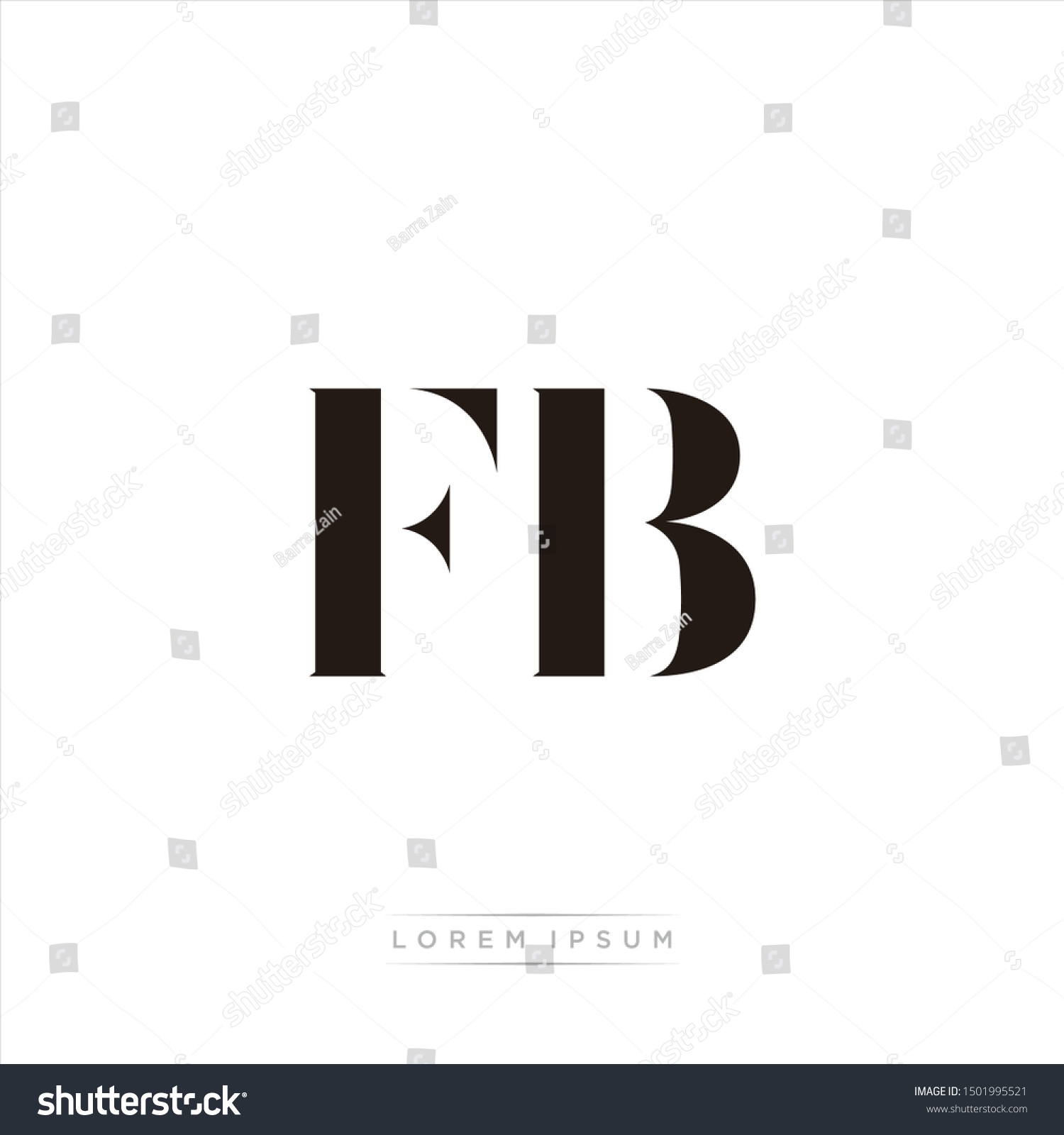 Fb Logo Monogram Isolated On White Stock Vector Royalty Free