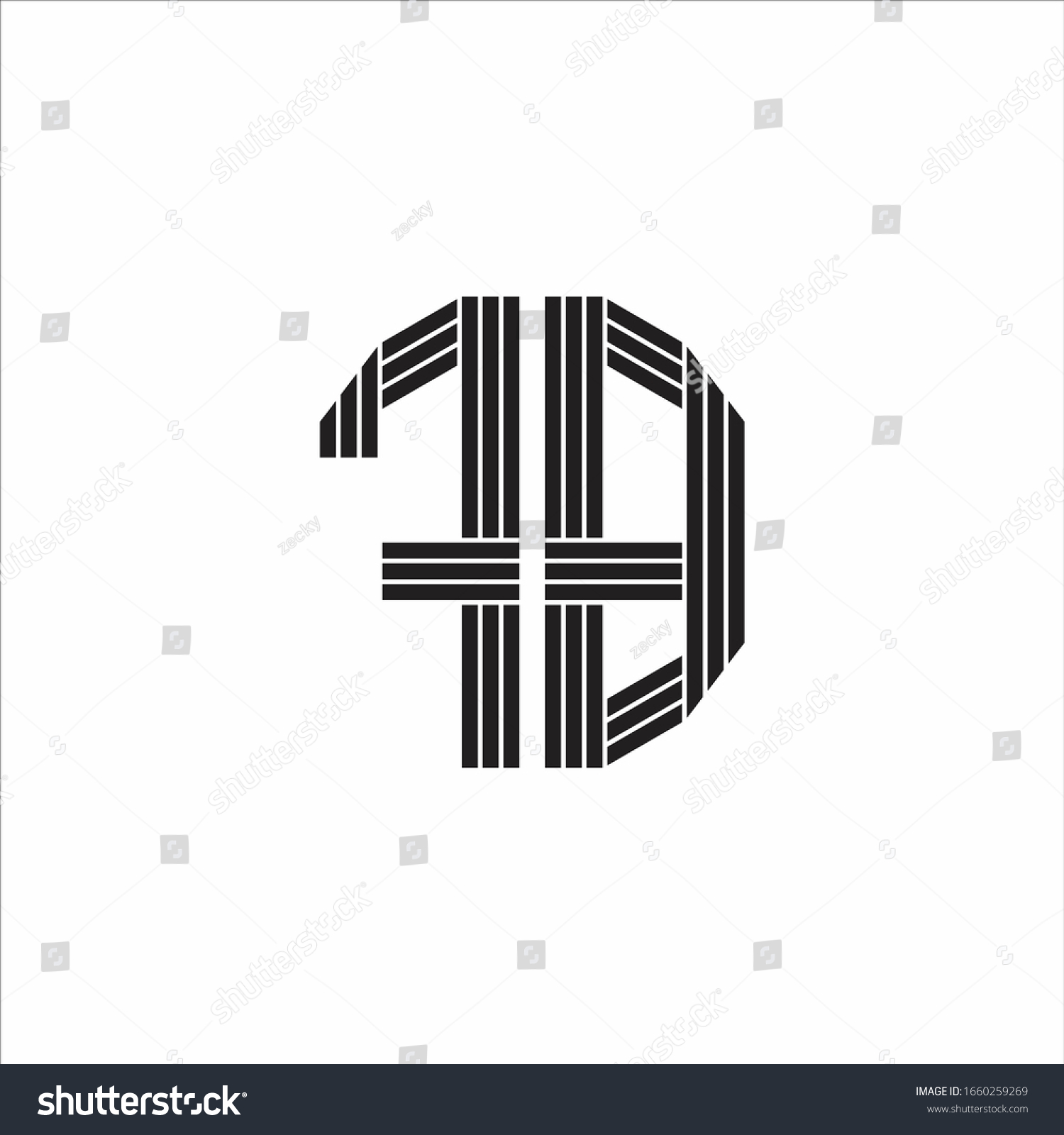 Fb Logo Monogram Outline Style Linked Stock Vector Royalty Free