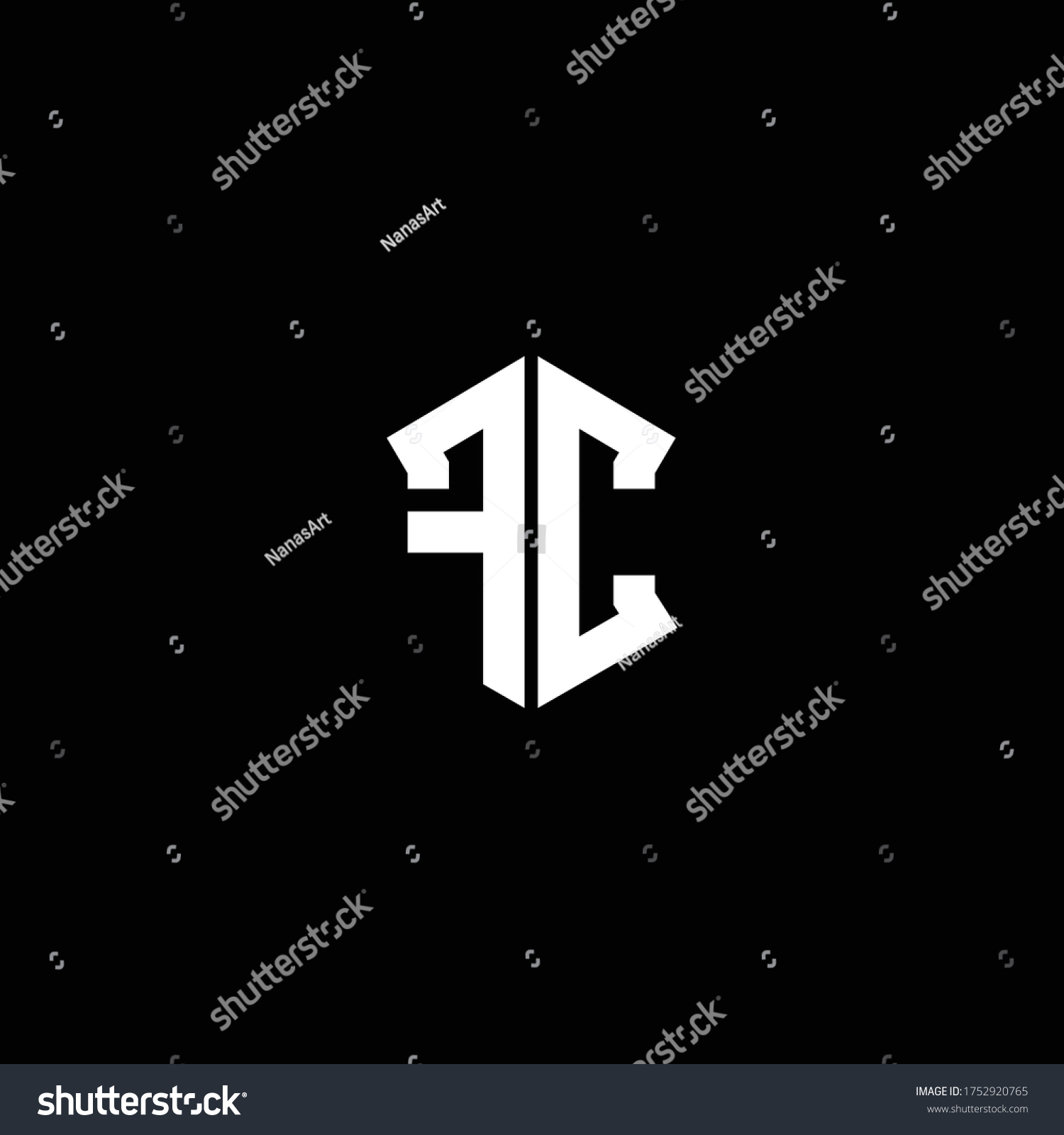 Fc Logo Monogram Shield Shape Design Stock Vector (Royalty Free ...