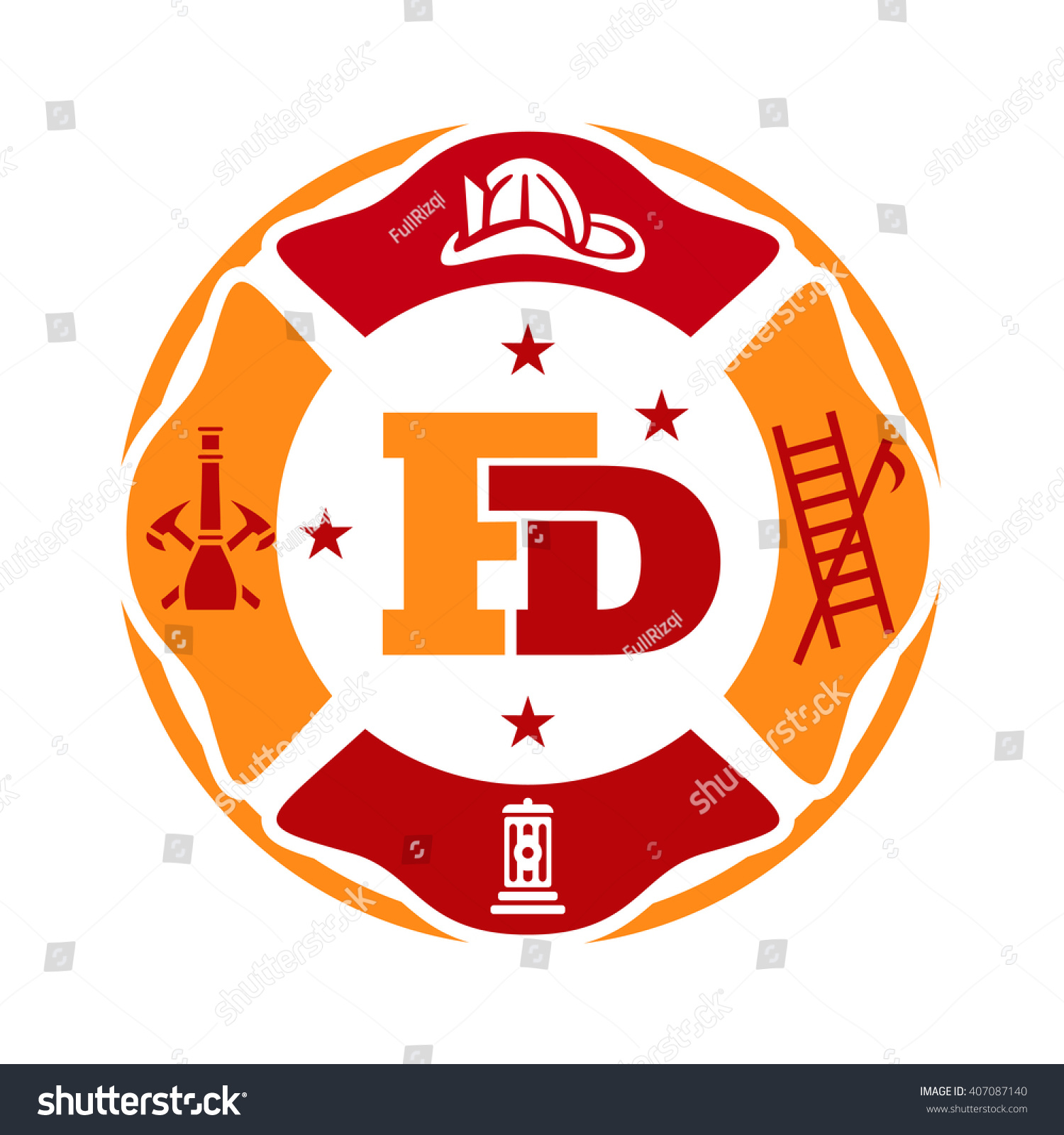 Fd Logo Fire Fighter Logo Stock Vector 407087140 - Shutterstock