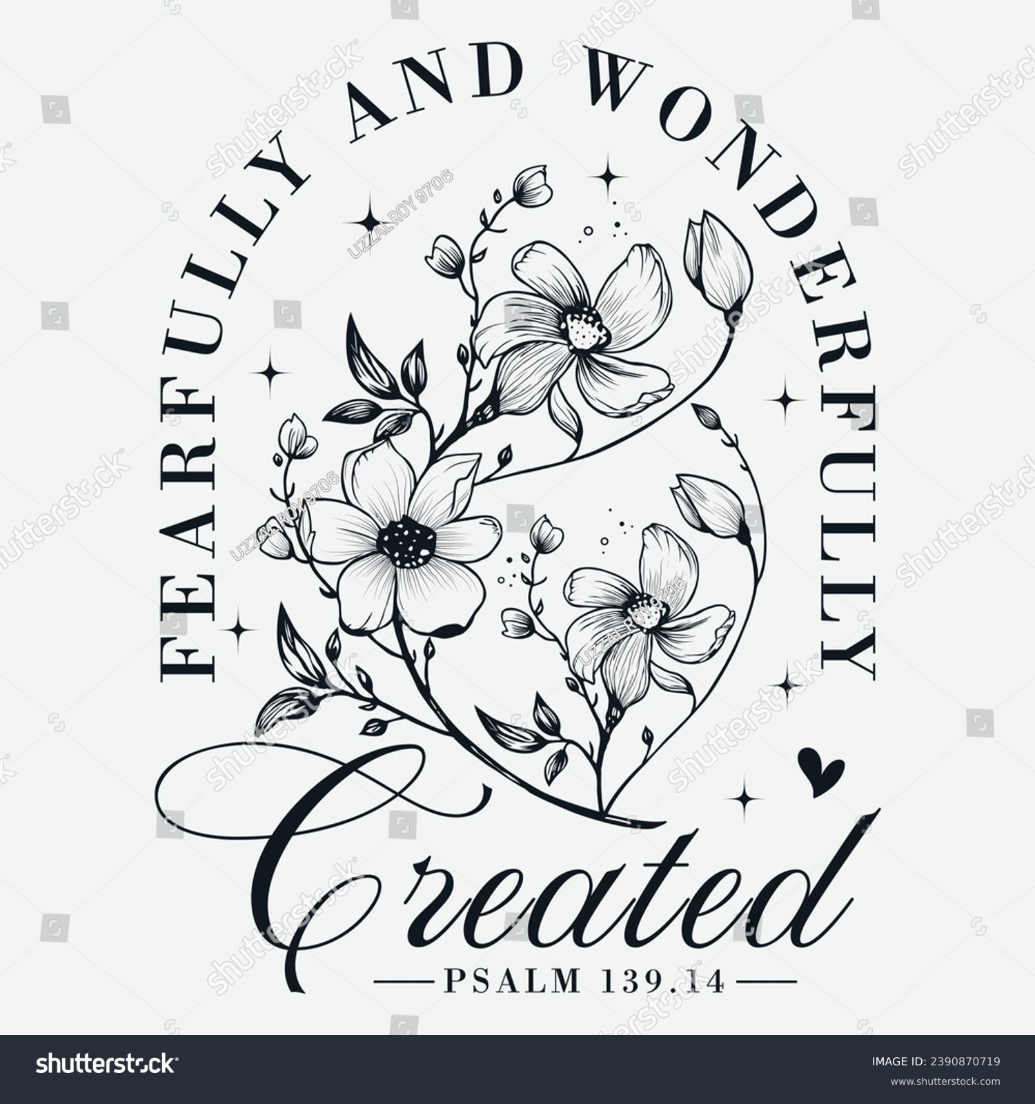 SVG of Fearfully and wonderfully Created PSALM 139.14 svg