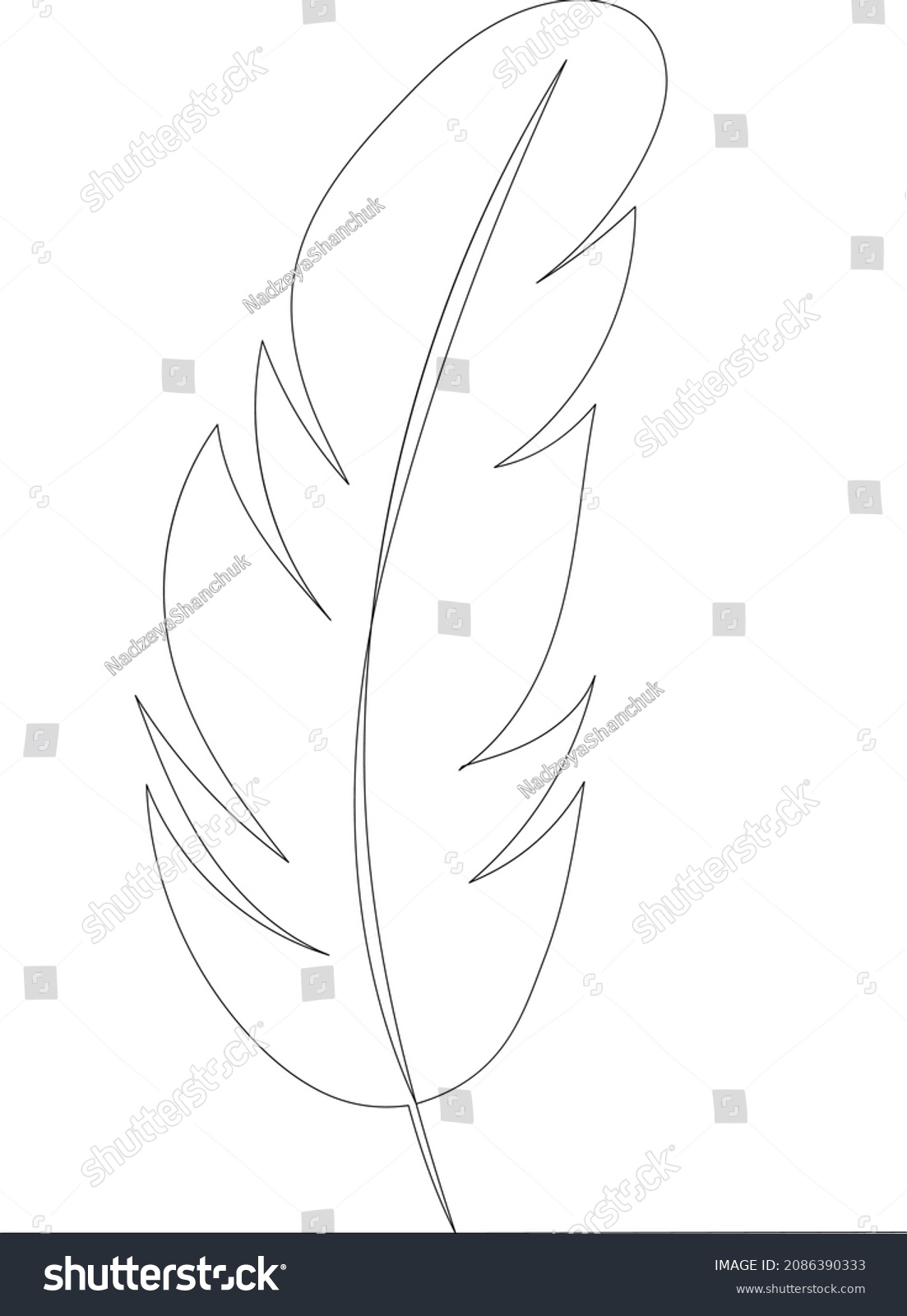 Feather Bird Drawing By Continuous Line Stock Vector (Royalty Free ...
