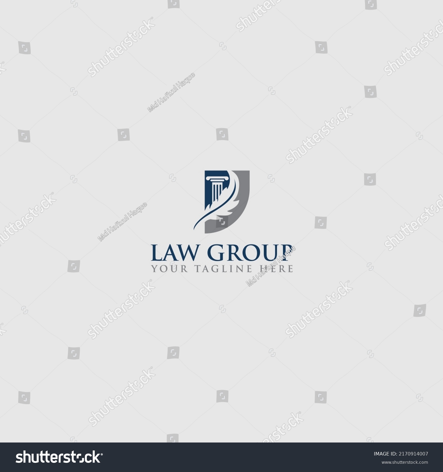 Feather Law Firm Logo Pillar Building Stock Vector (Royalty Free ...