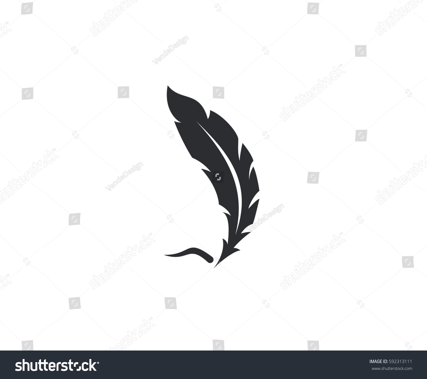 Feather Logo Stock Vector (Royalty Free) 592313111