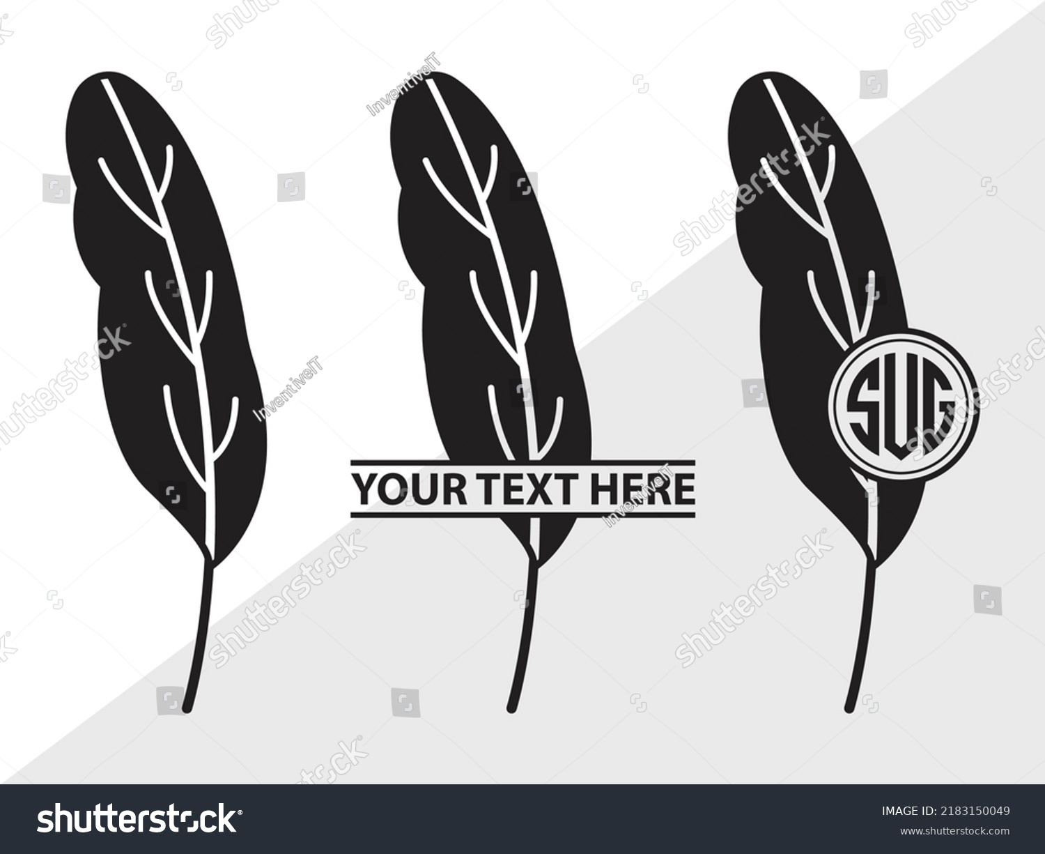 SVG of Feather Monogram SVG Printable Vector Illustration svg