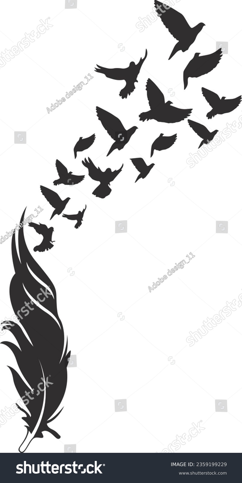 SVG of Feather to birds Silhouette, Birds of a Feather SVG svg