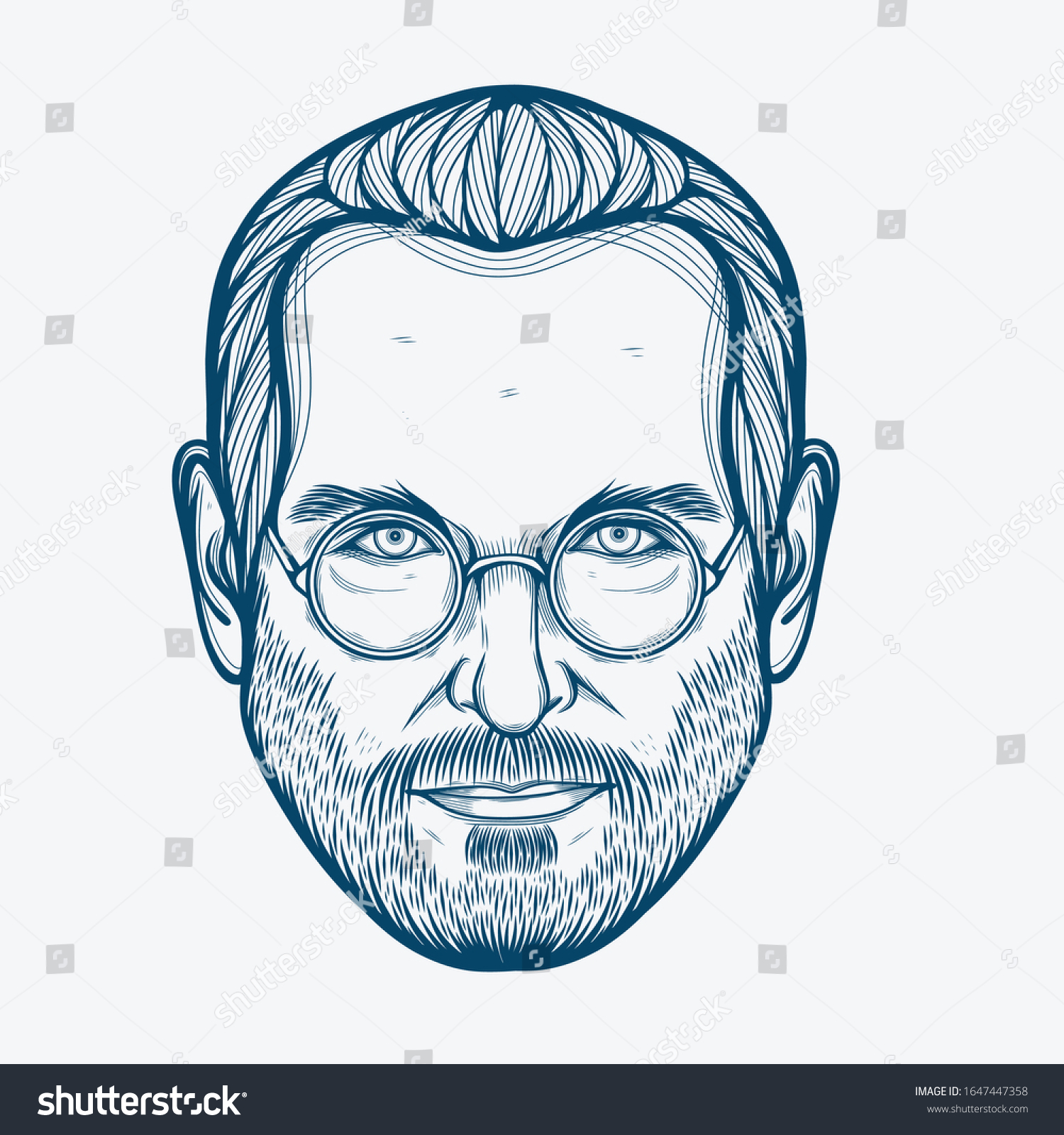 February2020 Line Art Portrait Steve Jobs Stock Vector Royalty Free 1647447358 9590