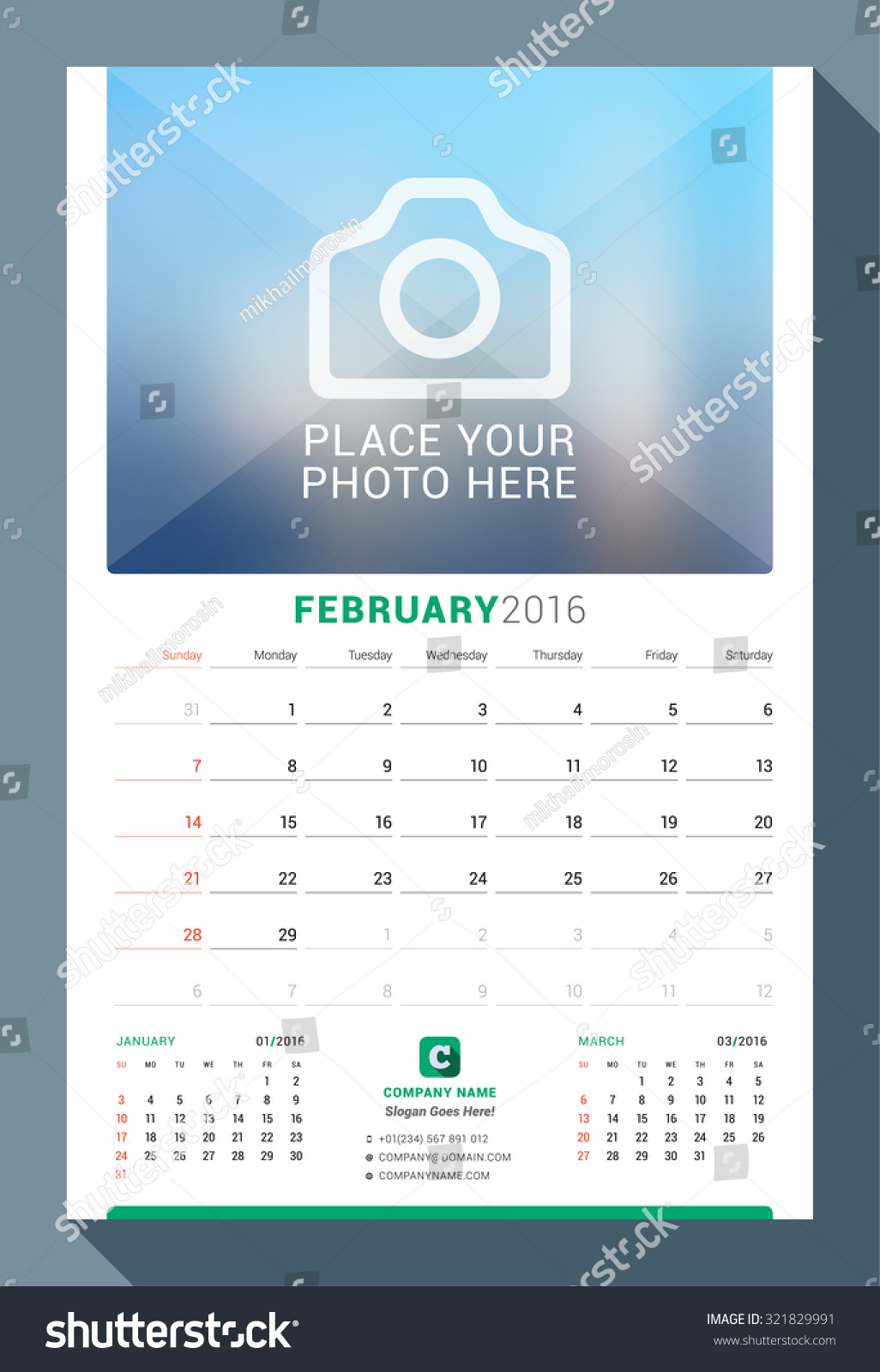 3 Month Calendar 2016 Template from image.shutterstock.com