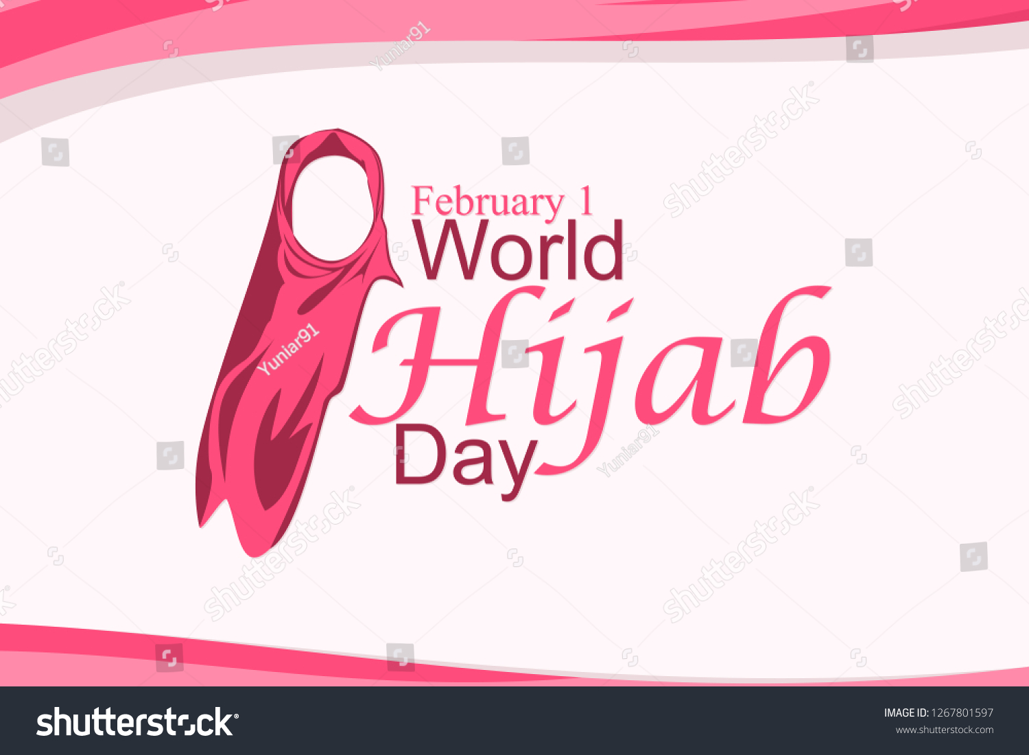 February 1 World Hijab Day Vector Stock Vector Royalty Free