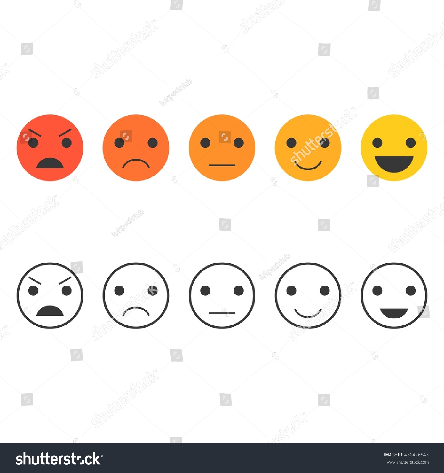 Feedback Emoticon Set Collection Votevector Illustration Stock Vector ...