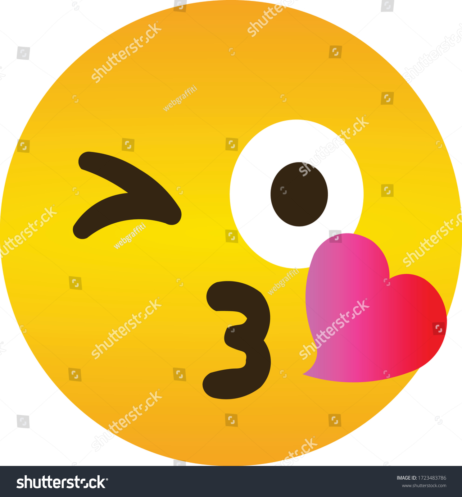 Feeling Loved Expression Emoji Vector Set Stock Vector Royalty Free