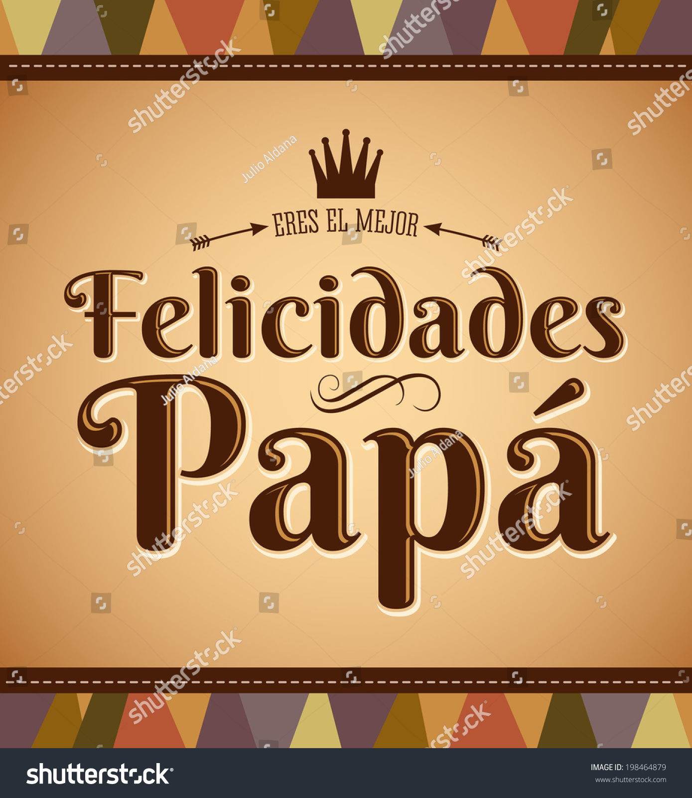 Felicidades Papa Congratulation Dad Spanish Text Stock Vector Royalty Free 198464879