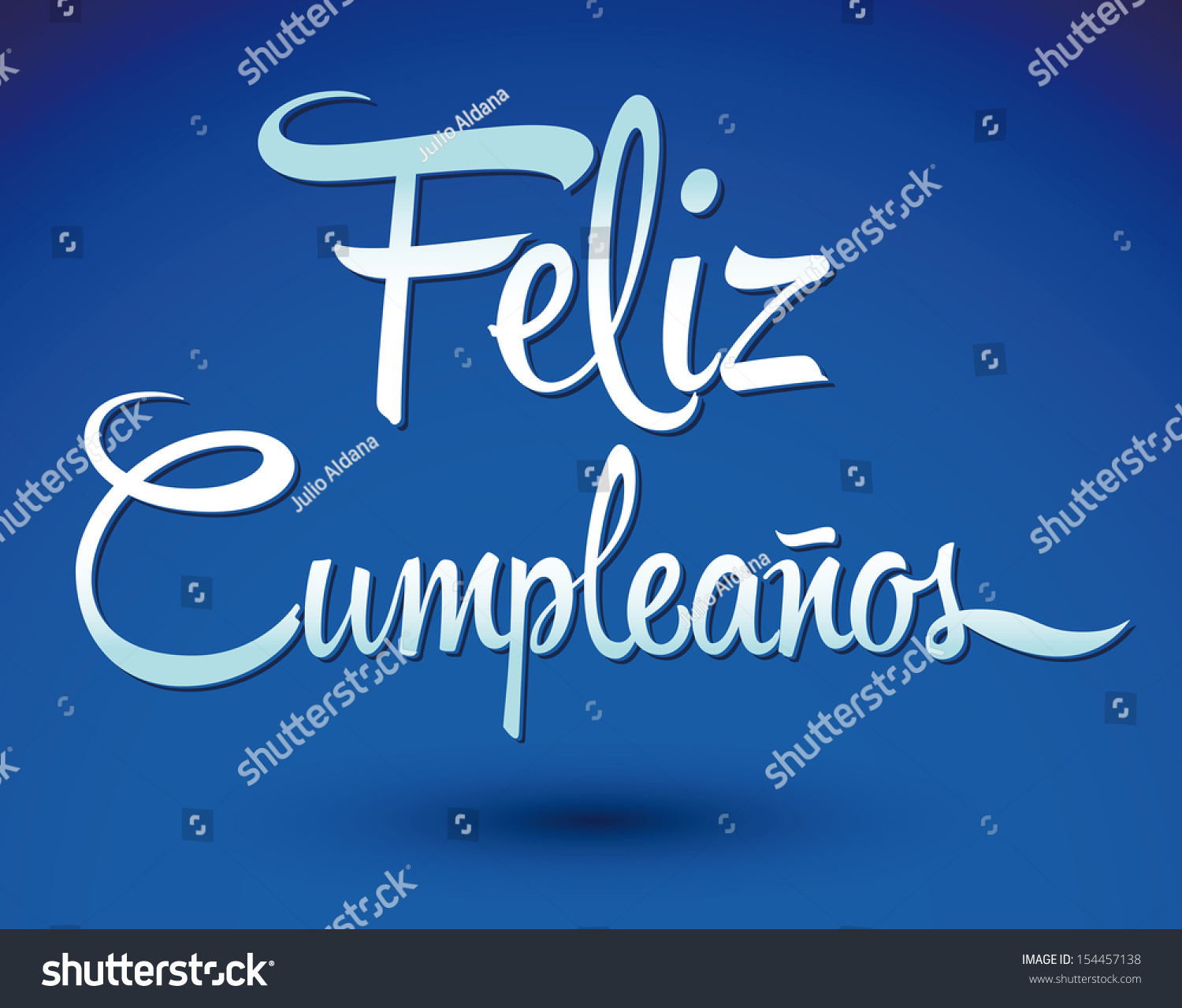 Feliz Cumpleanos Happy Birthday Spanish Text stockvector (rechtenvrij