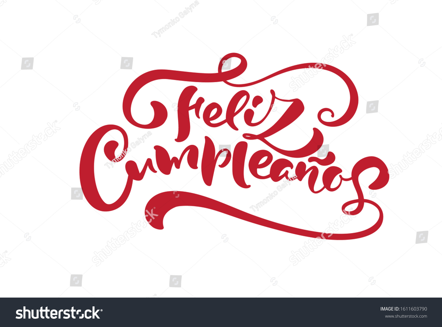 Feliz Cumpleanos Translated Happy Birthday Spanish Stock Vector