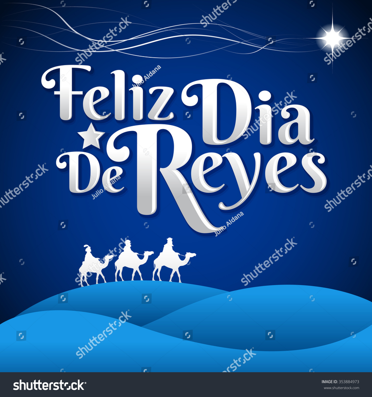 Feliz Dia De Reyes Happy Day Vector De Stock Libre De Regalías 353884973 