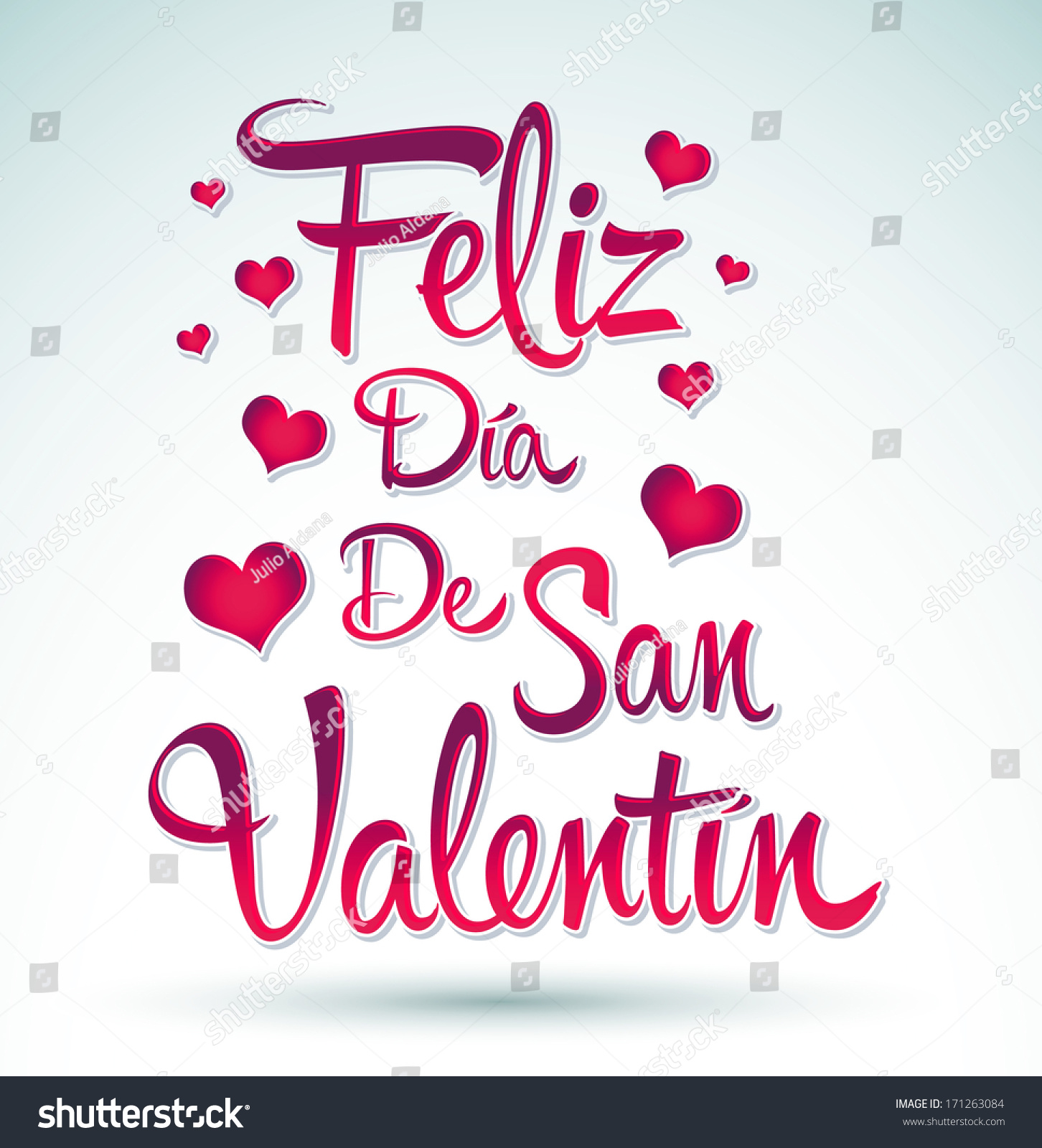 Feliz Dia De San Valentin Happy Stock Vector Royalty Free 171263084