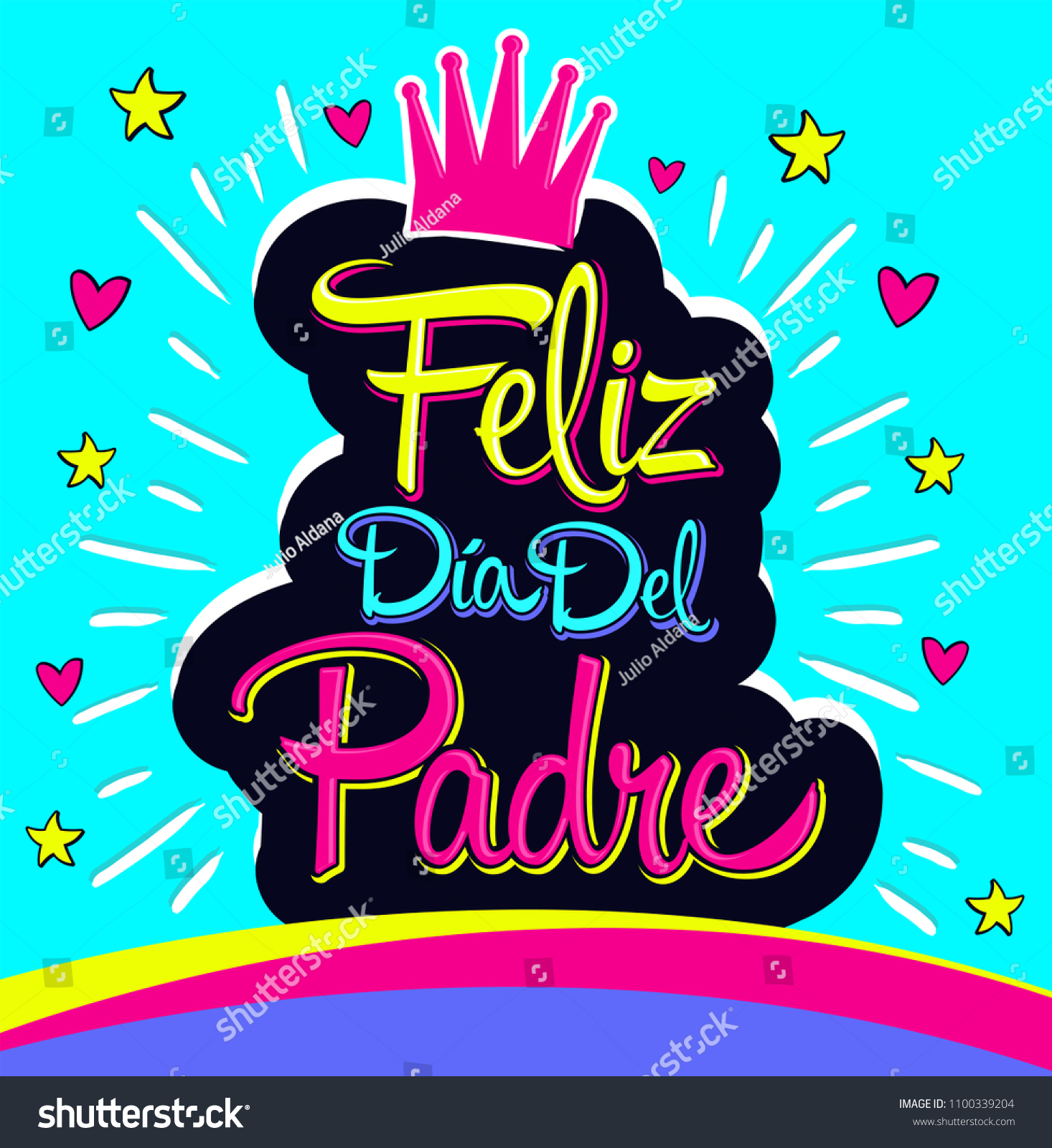 Feliz Dia Del Padre Happy Fathers Stock Vector Royalty Free 1100339204