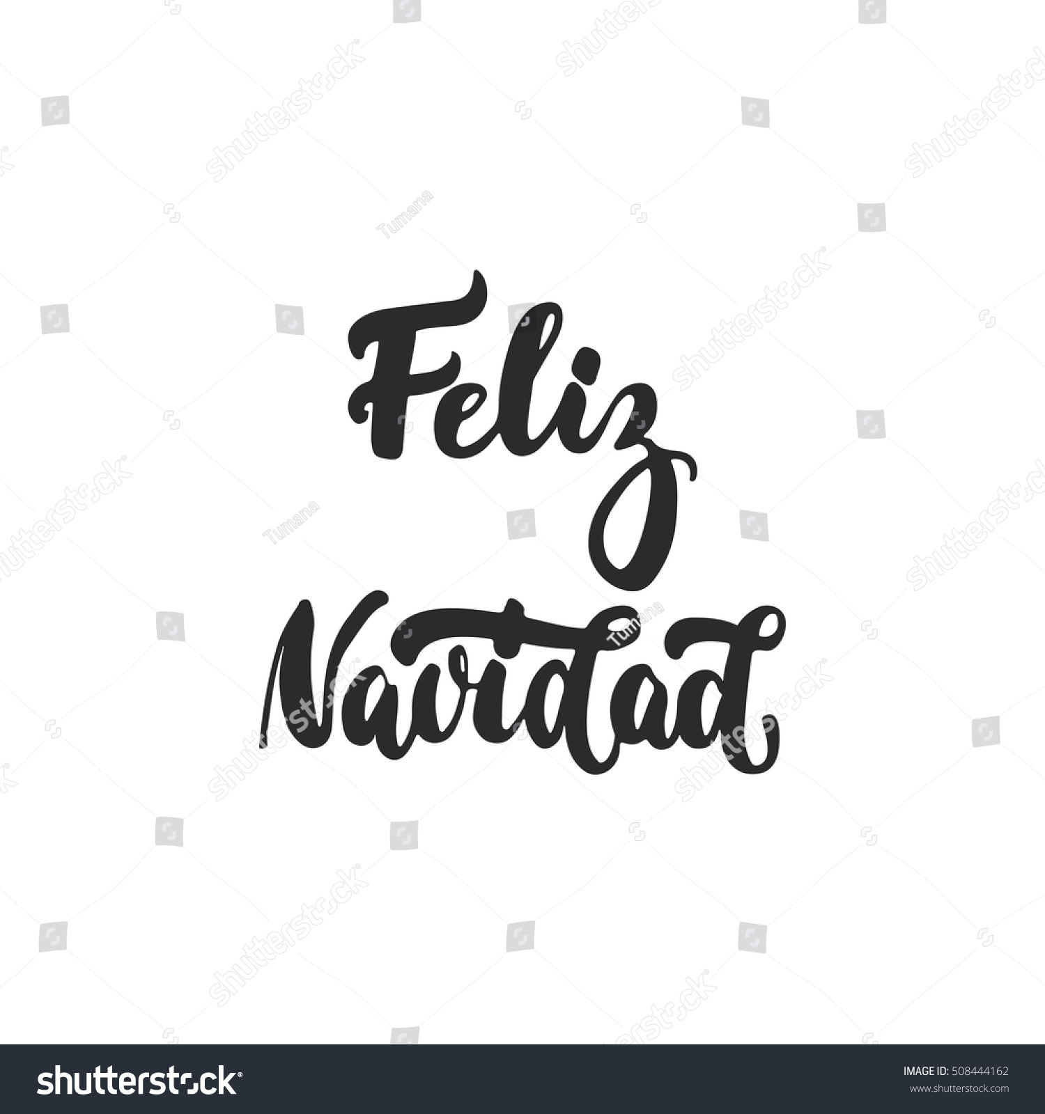 Feliz Navidad Lettering Christmas New Year Stock Vector 508444162