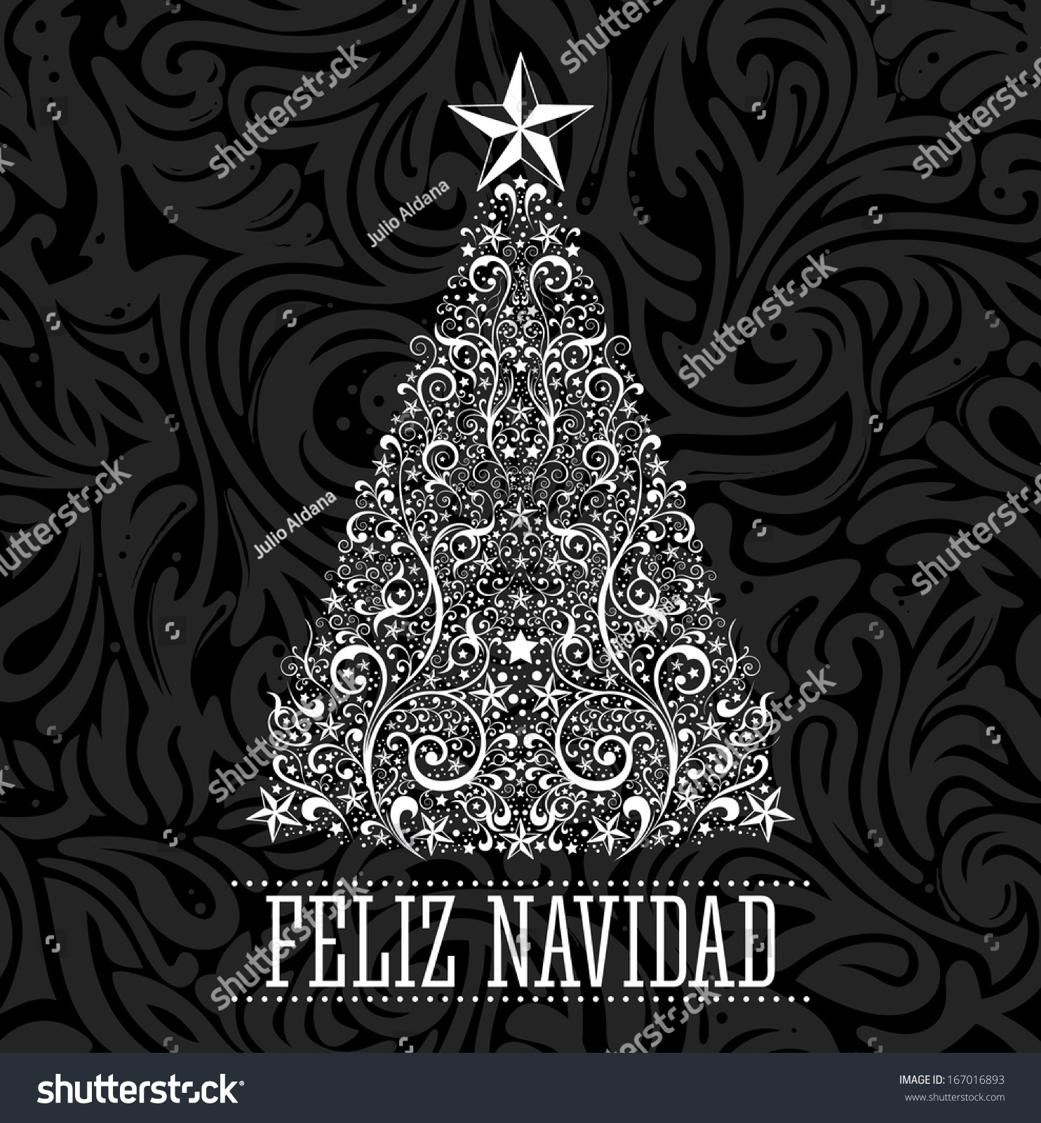 Feliz Navidad Merry Christmas Spanish Text Stock Vector (Royalty Free