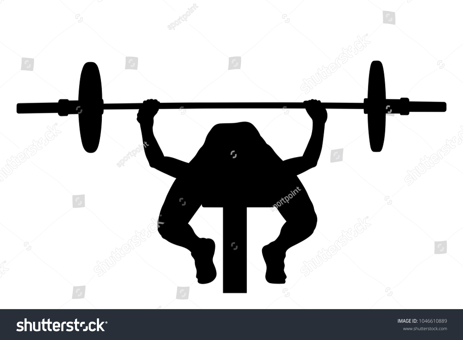 Female Athlete Bench Press Powerlifting Competition Stock Vector