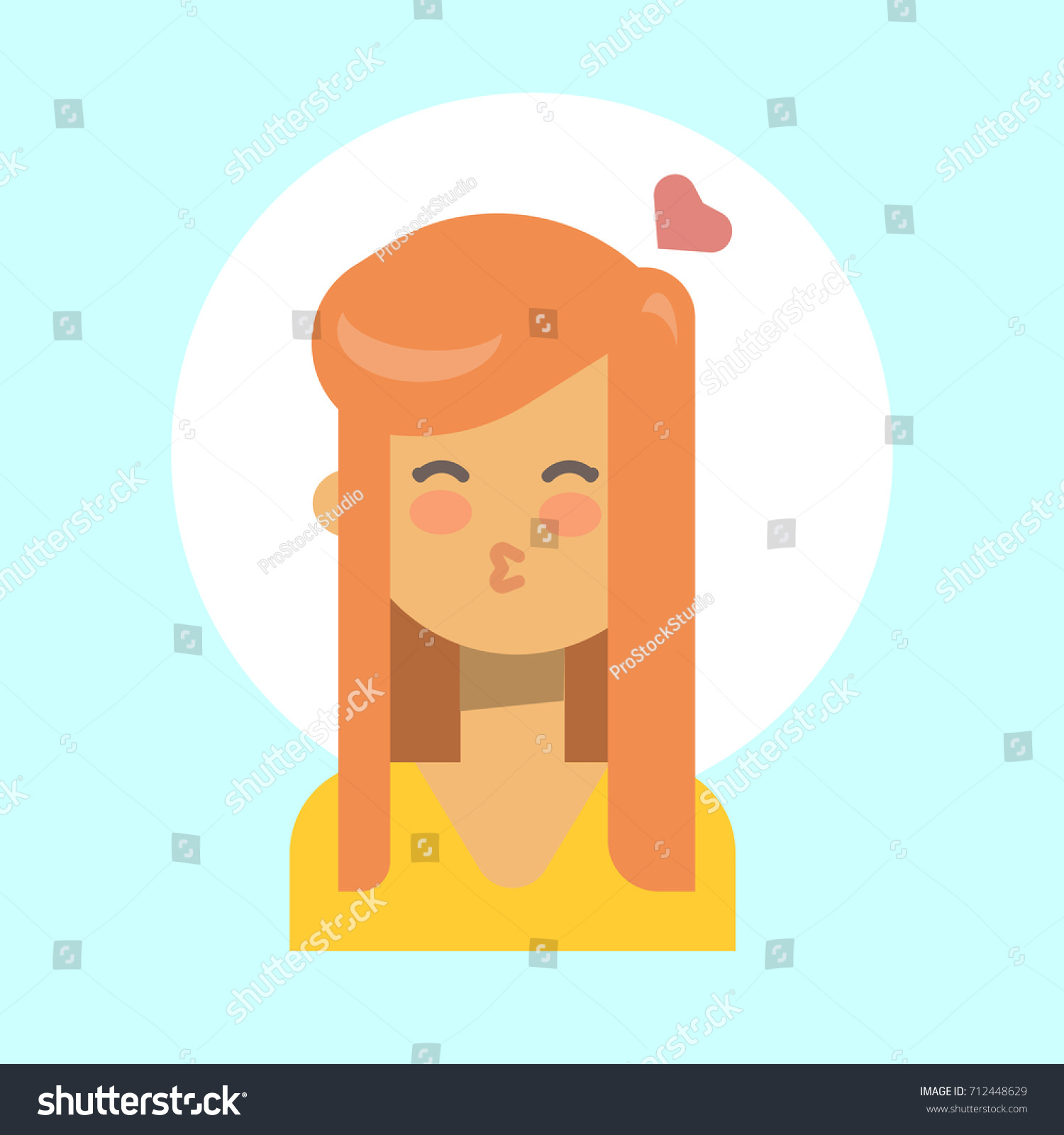 Female Blow Kiss Emotion Profile Icon Stock Vector Royalty Free 712448629 Shutterstock