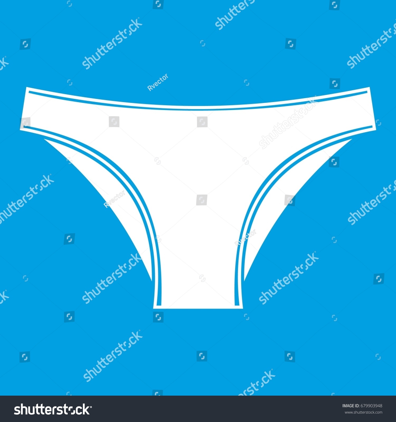 Female Cotton Panties Icon White Isolated Stock Vector Royalty Free