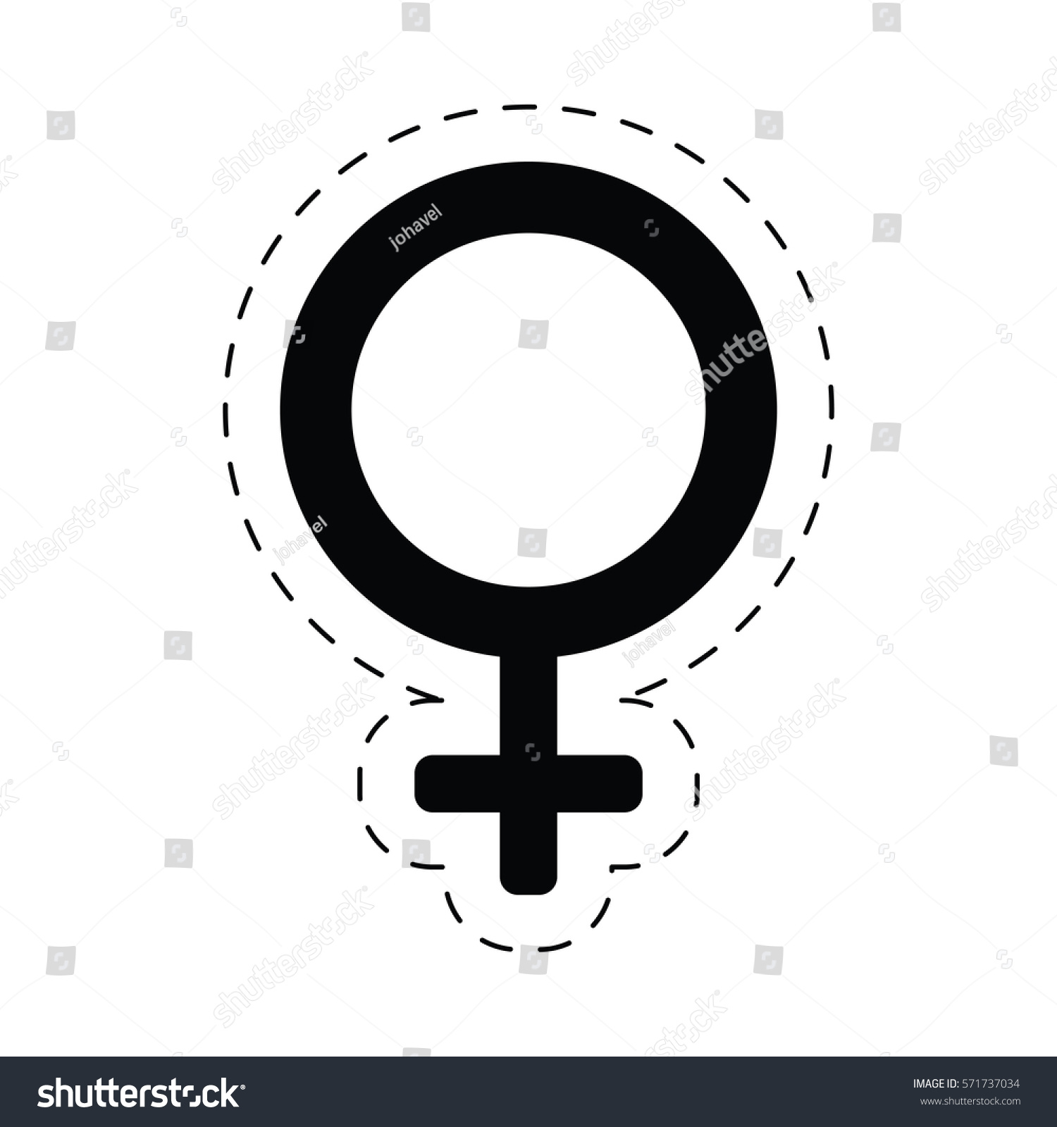Female Gender Sex Symbol Cut Line Stock Vector Royalty Free 571737034 7714