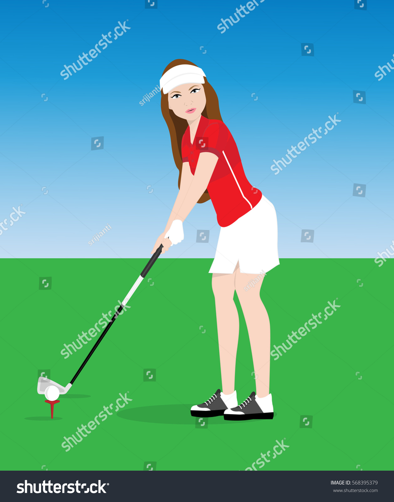 Female Golf Playervector Illustrator Stock Vector (Royalty Free ...