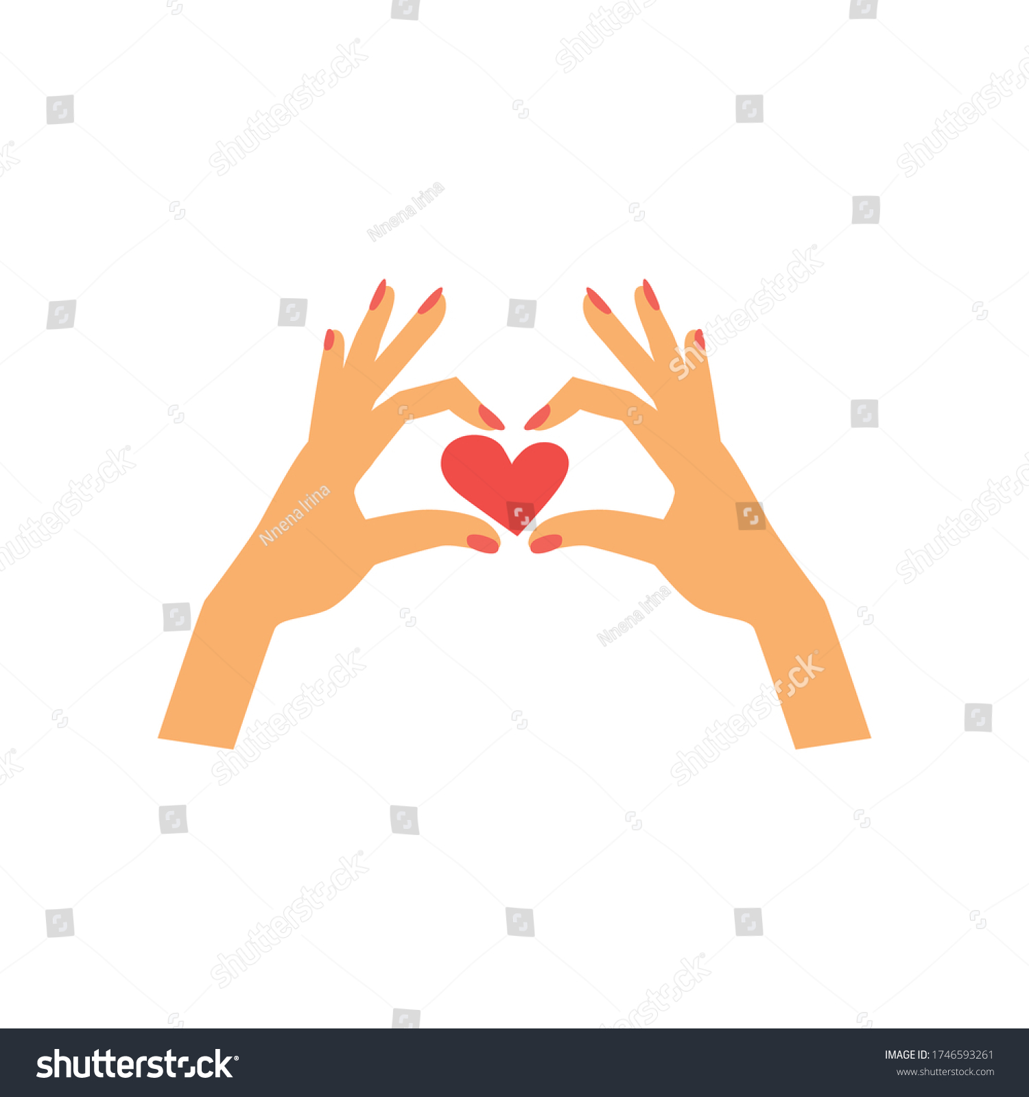 Female Hands Depicting Heart Hand Gesture Stock Vector (Royalty Free ...