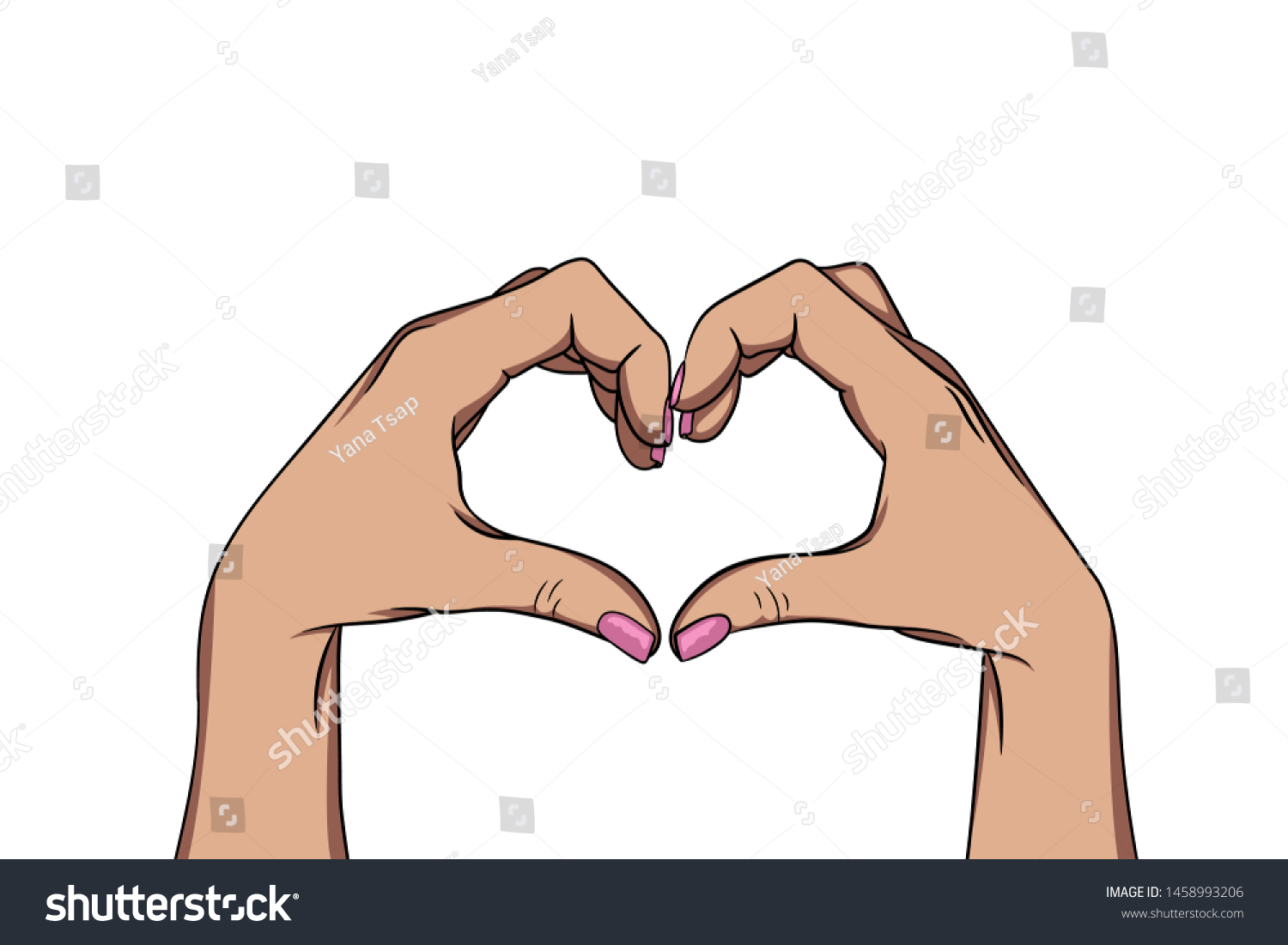 Female Hands Forming Heart Shape Love Stock Vector (Royalty Free ...