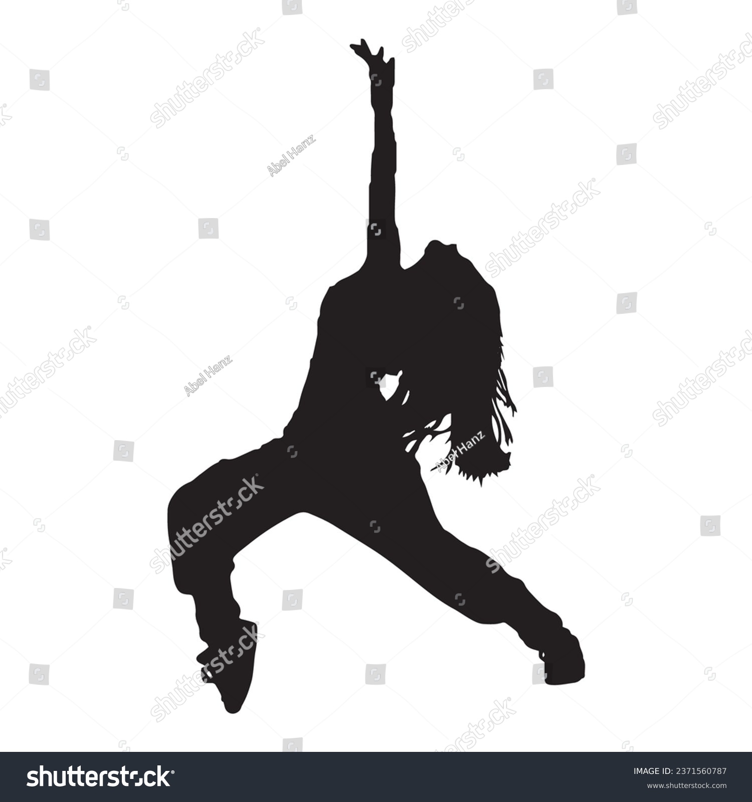 SVG of Female Hip-Hop Street Dancer Art Silhouette svg
