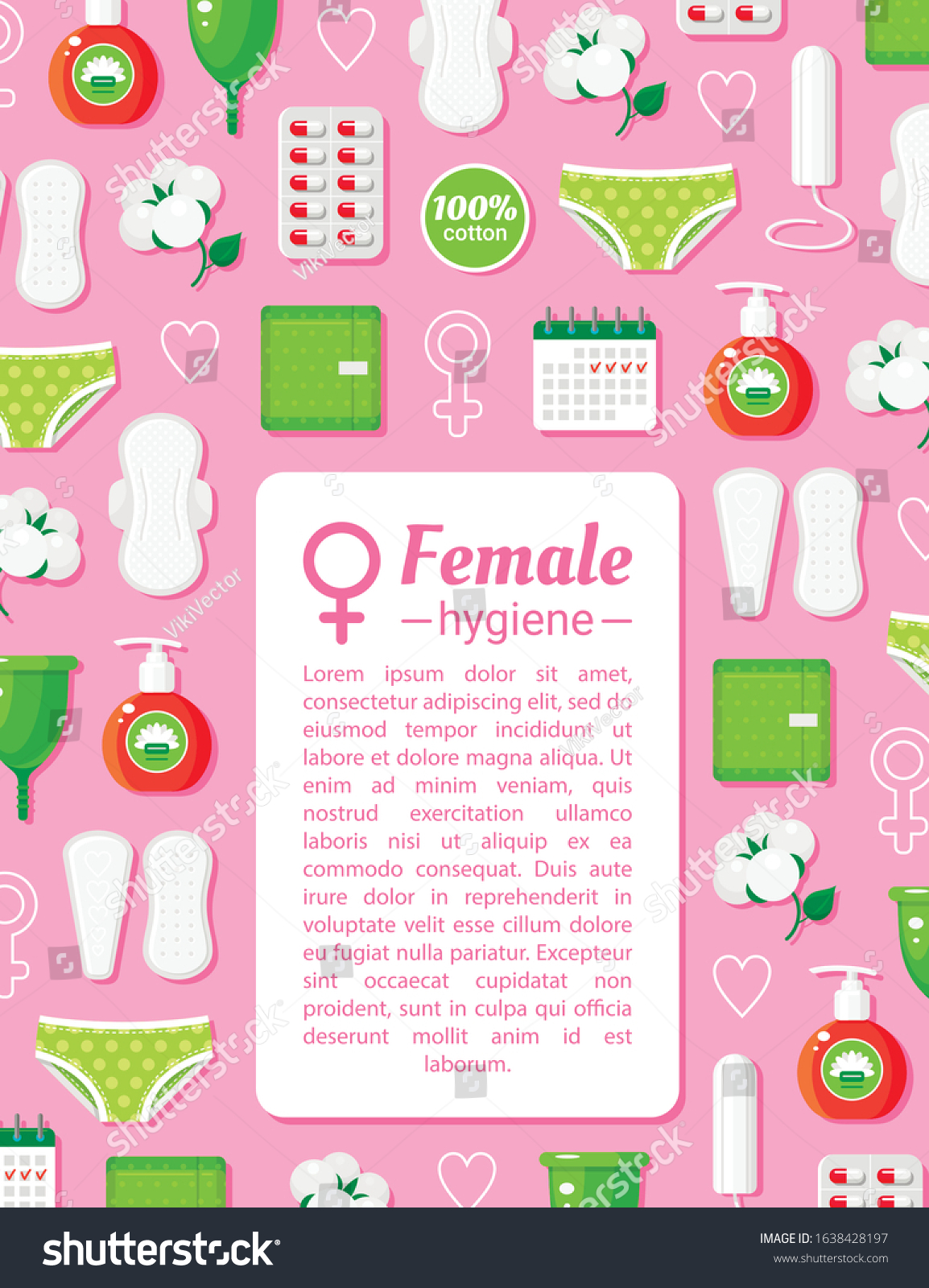 Female Hygiene Banner Template Menstruation Contraception Vector De Stock Libre De Regalías 3948