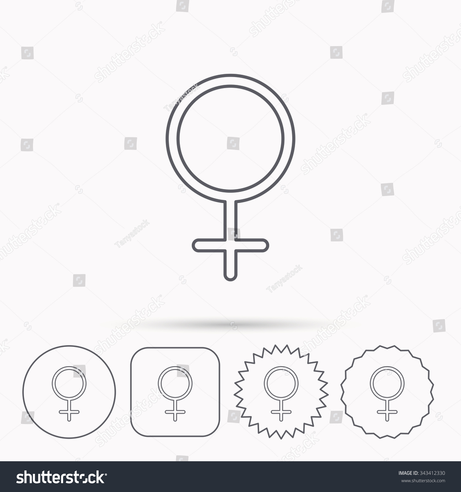 Female Icon Women Sex Sign Linear Stock Vector Royalty Free 343412330 Shutterstock 2132